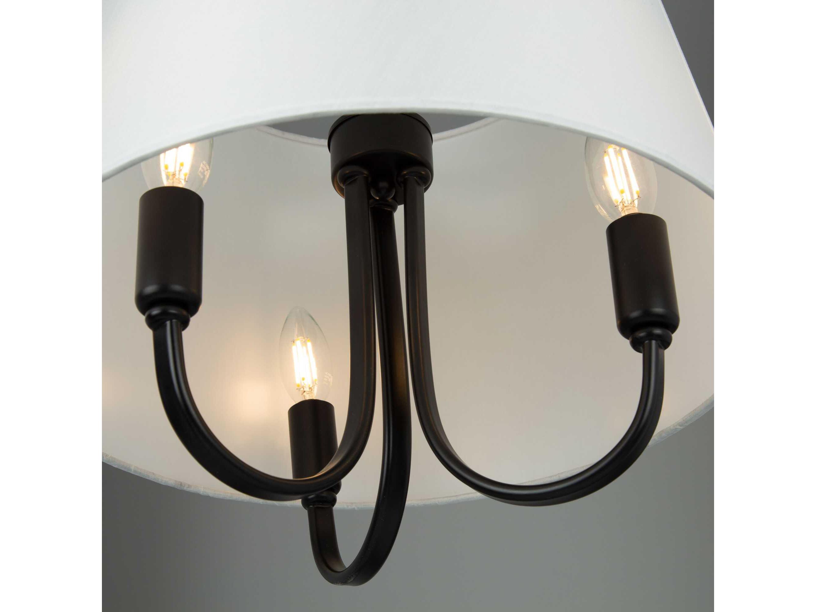 Artcraft Rhythm 3-Light Black Empire Semi Flush Mount