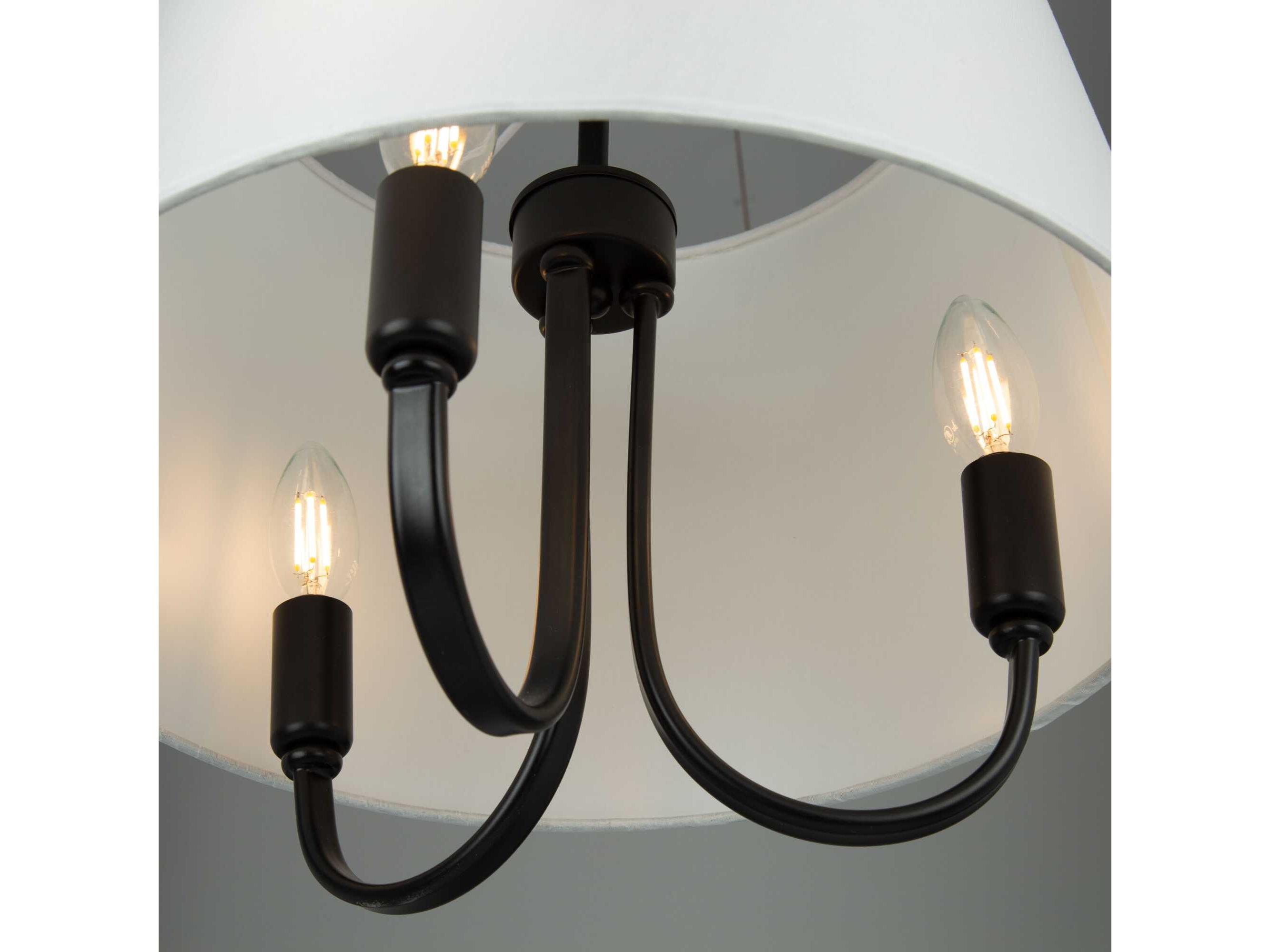 Artcraft Rhythm 3-Light Black Empire Semi Flush Mount