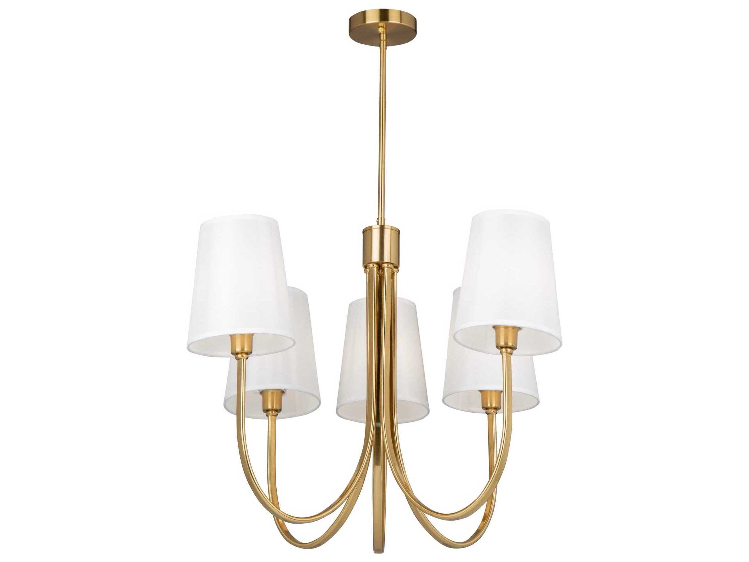 Artcraft Rhythm 5-Light Brushed Gold Empire Chandelier