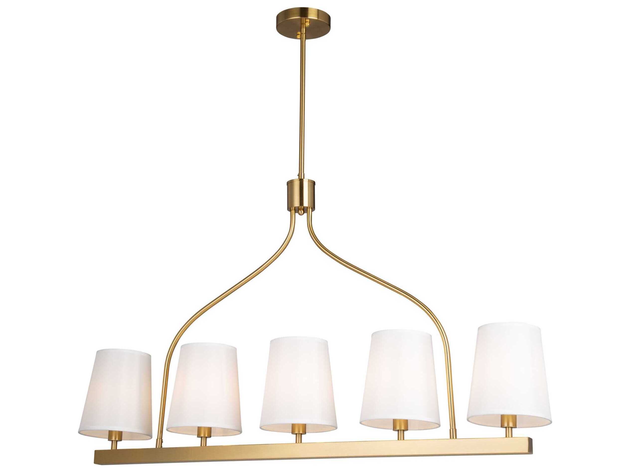 Artcraft Rhythm 5-Light Brushed Gold Empire Linear Island Pendant