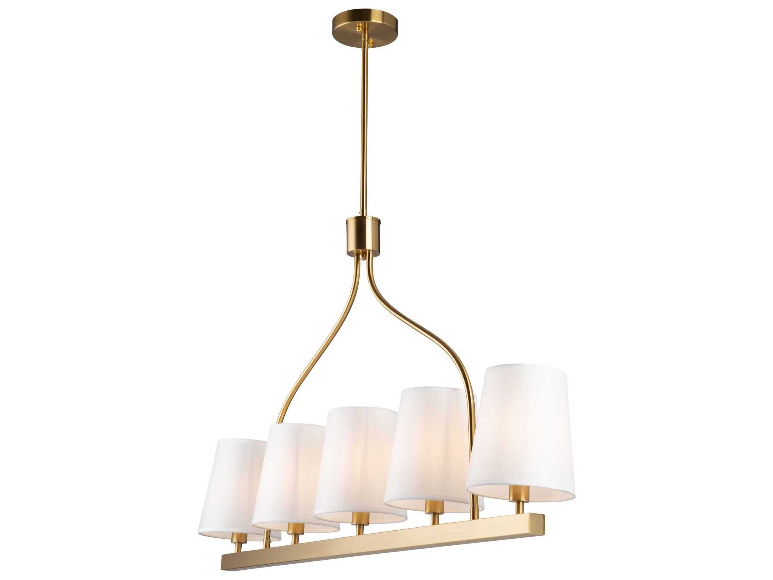Artcraft Rhythm 5-Light Brushed Gold Empire Linear Island Pendant