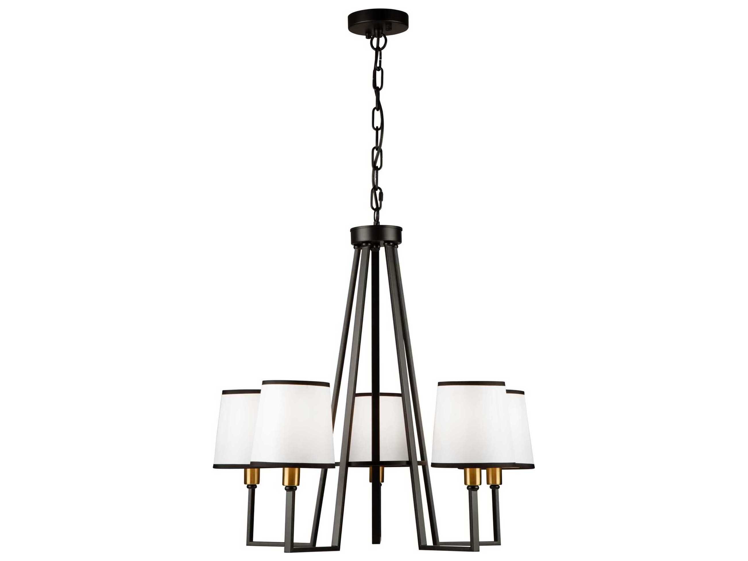 Artcraft Coco 5-Light Gold Black Empire Chandelier