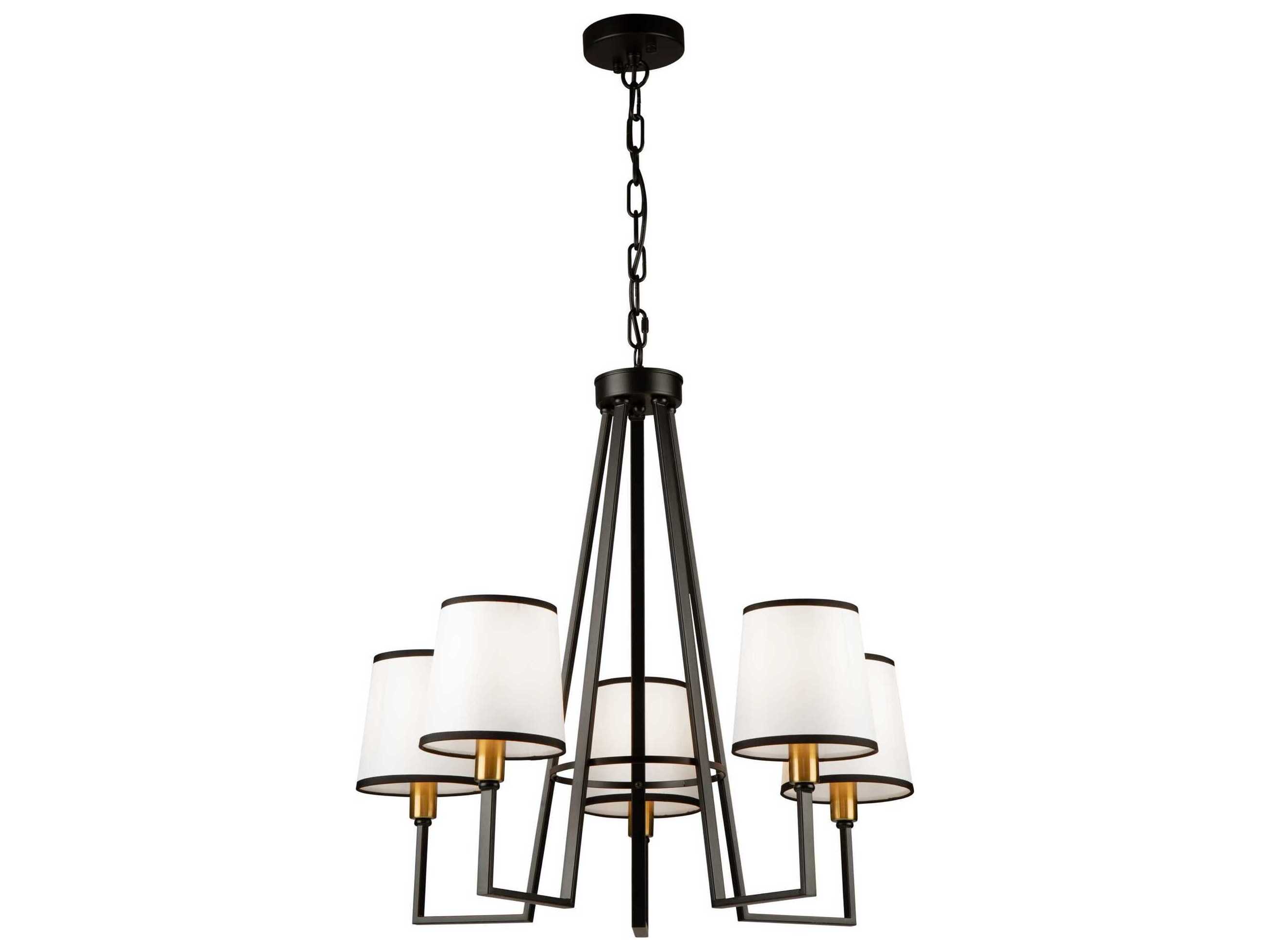 Artcraft Coco 5-Light Gold Black Empire Chandelier
