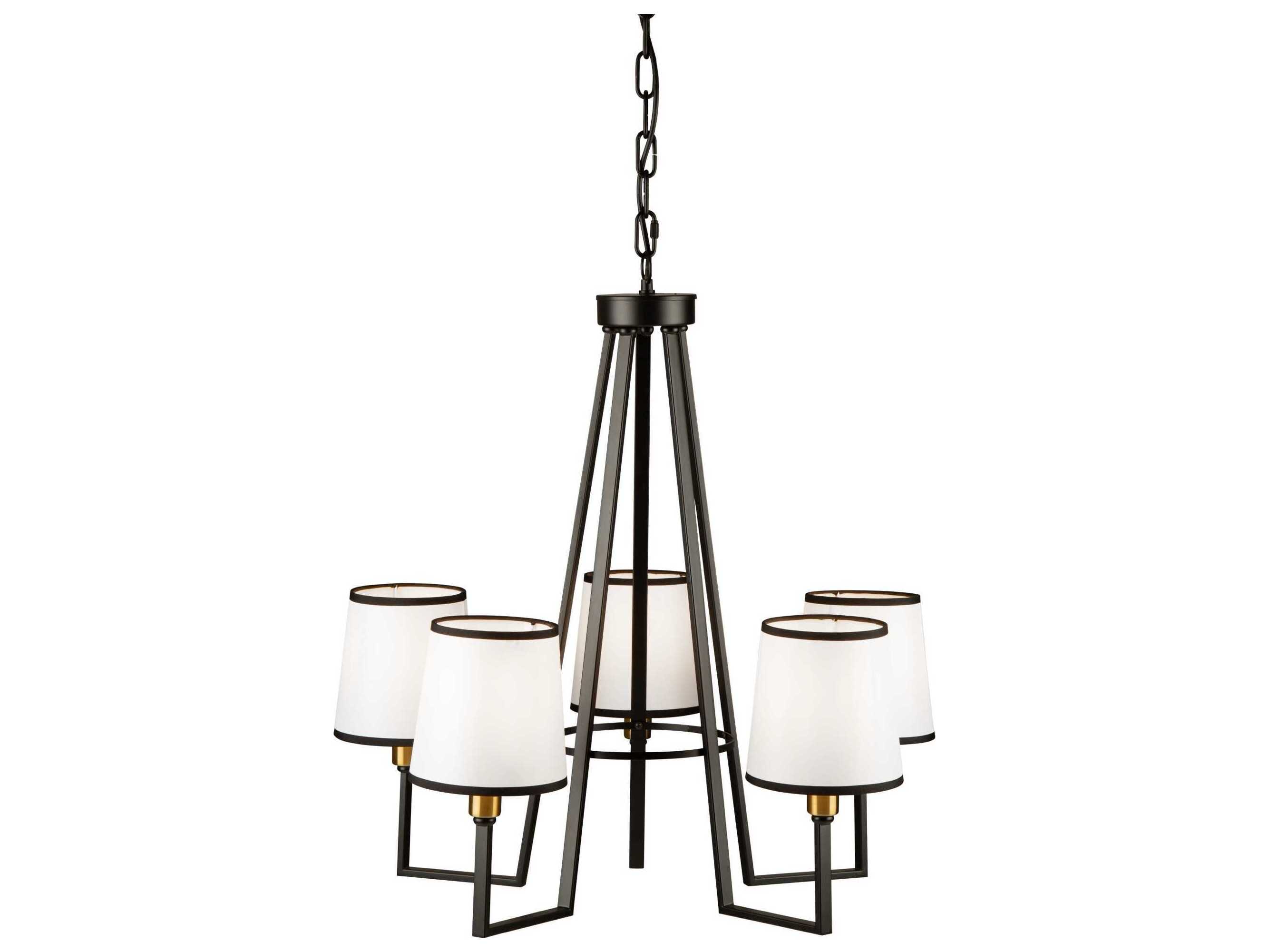 Artcraft Coco 5-Light Gold Black Empire Chandelier