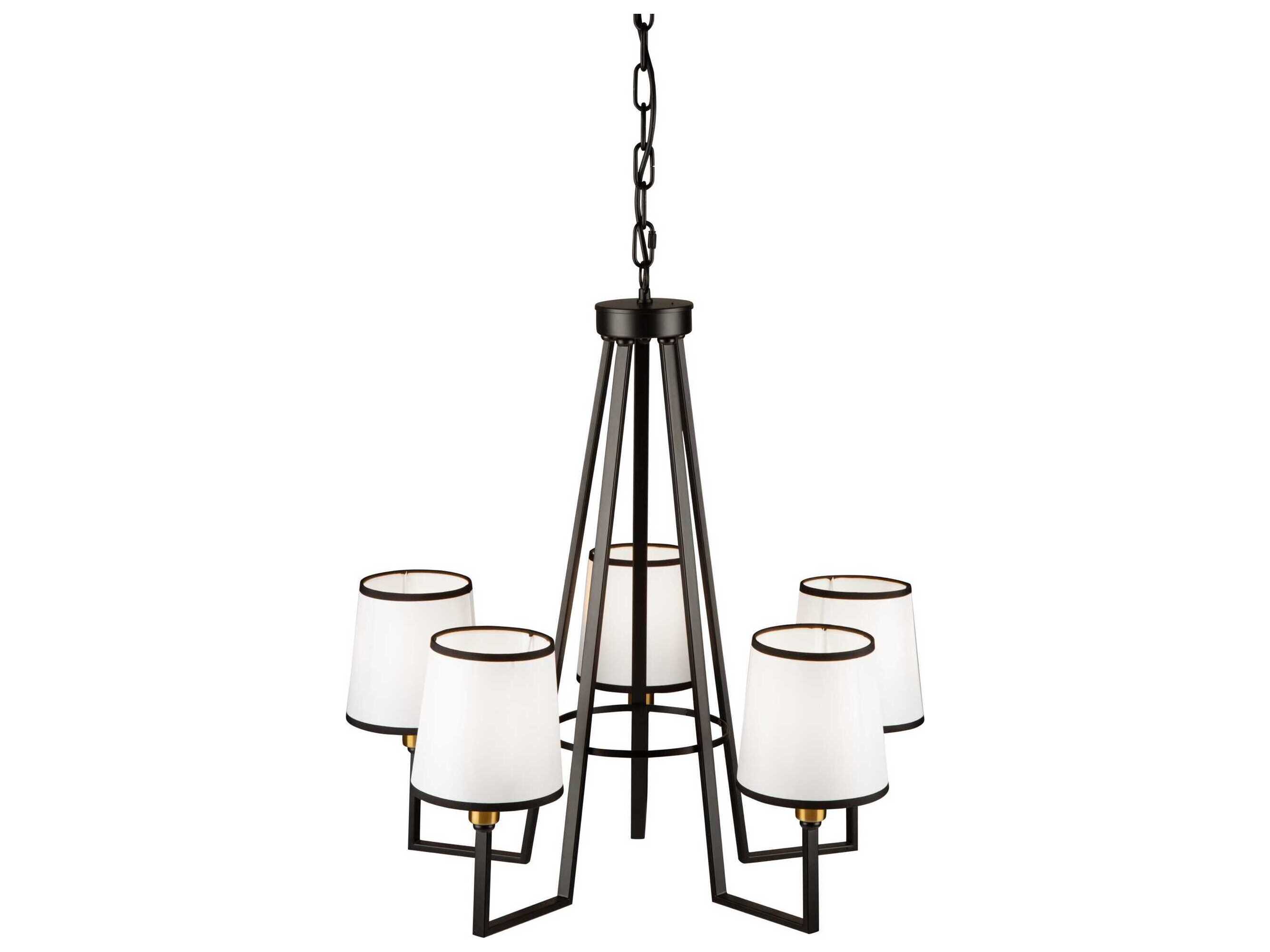 Artcraft Coco 5-Light Gold Black Empire Chandelier