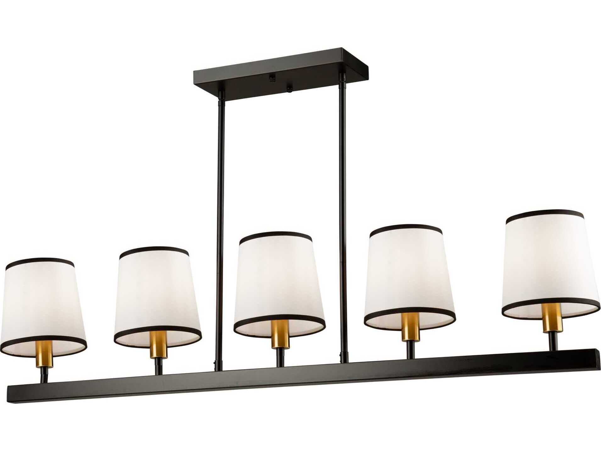 Artcraft Coco 5-Light Gold Black Empire Linear Island Pendant