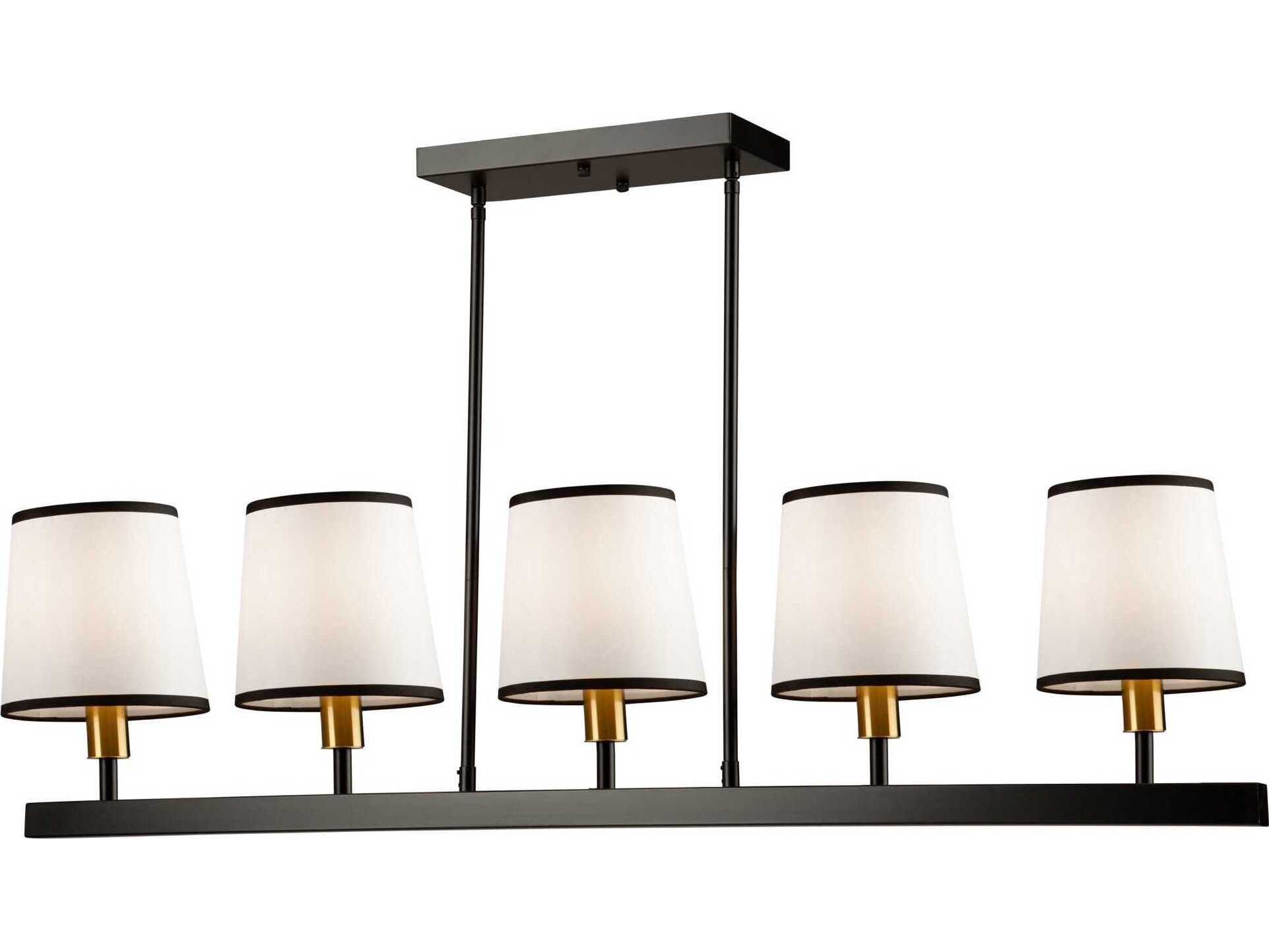 Artcraft Coco 5-Light Gold Black Empire Linear Island Pendant