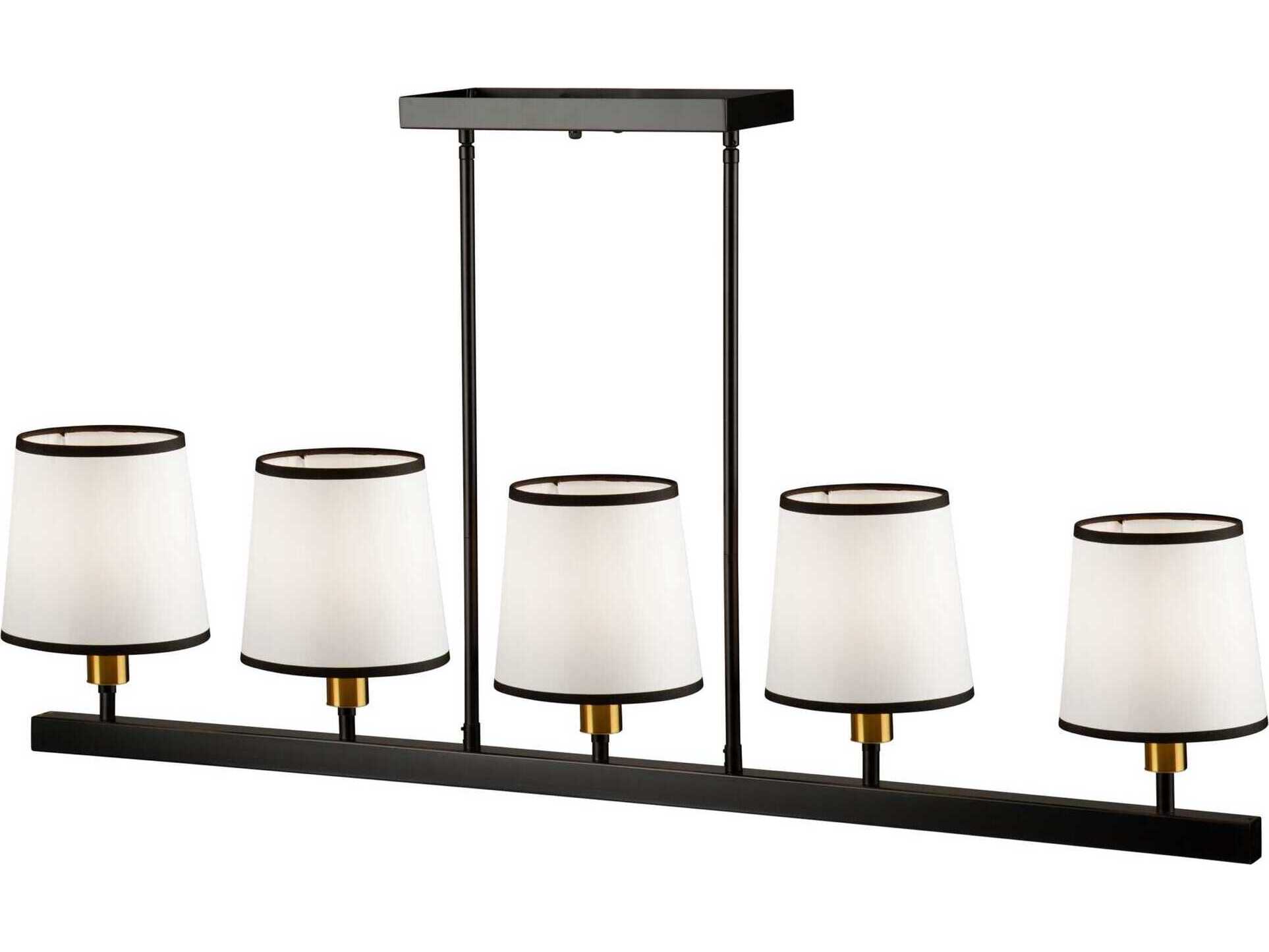Artcraft Coco 5-Light Gold Black Empire Linear Island Pendant