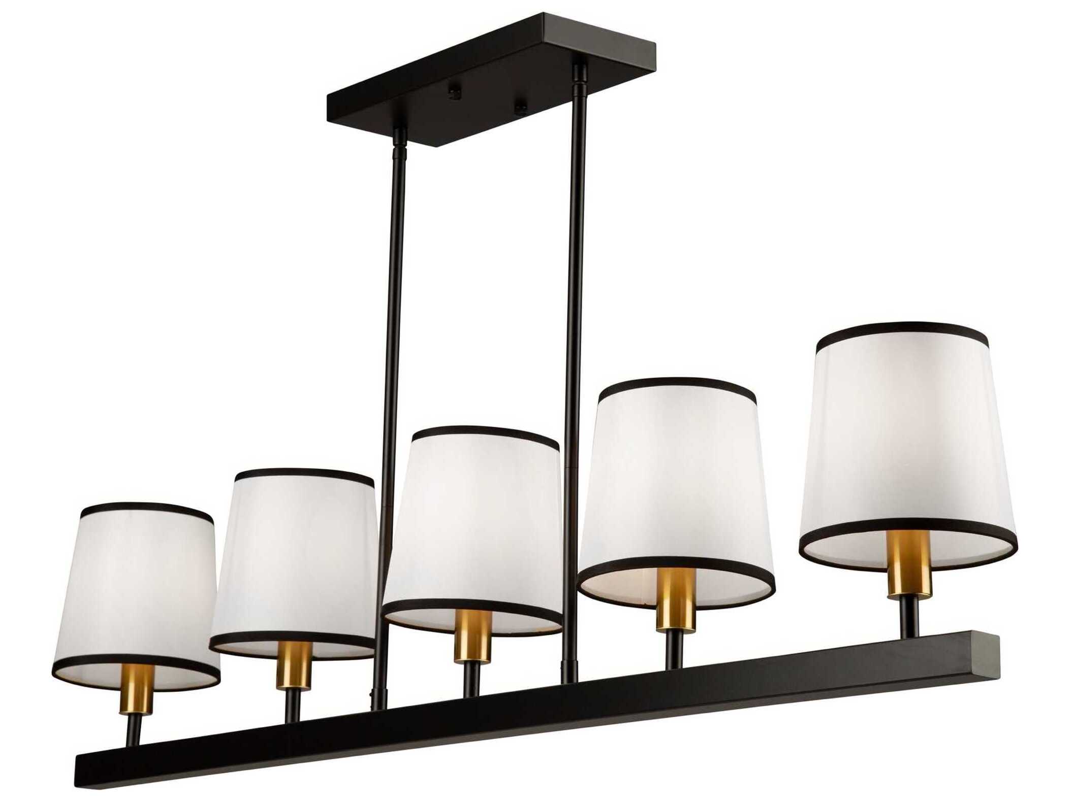 Artcraft Coco 5-Light Gold Black Empire Linear Island Pendant