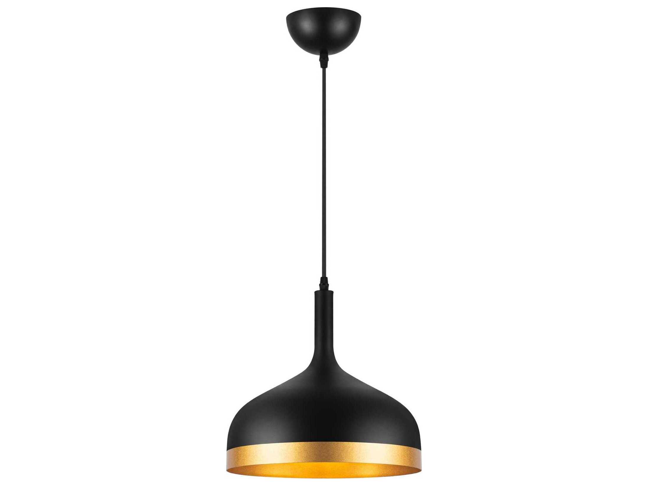 Artcraft Dash 1-Light Black Gold Mini Pendant