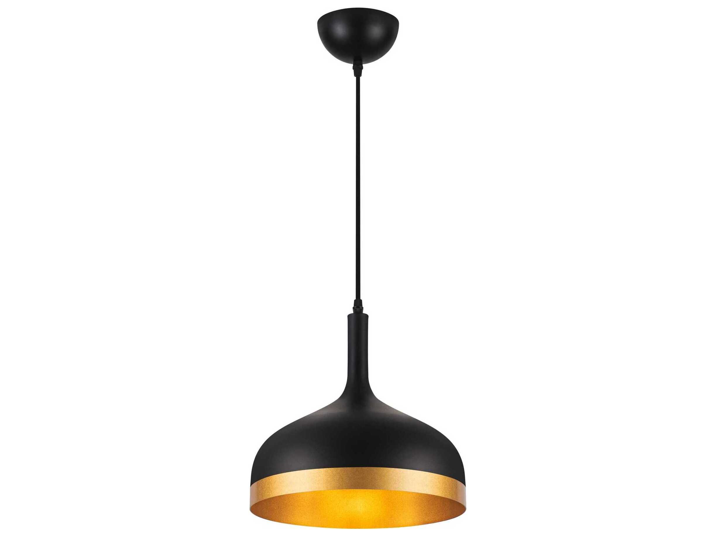 Artcraft Dash 1-Light Black Gold Mini Pendant