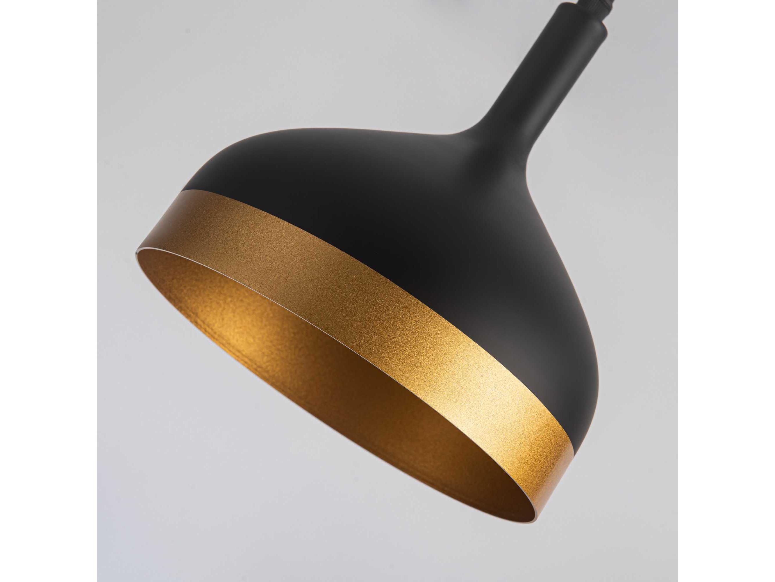 Artcraft Dash 1-Light Black Gold Mini Pendant