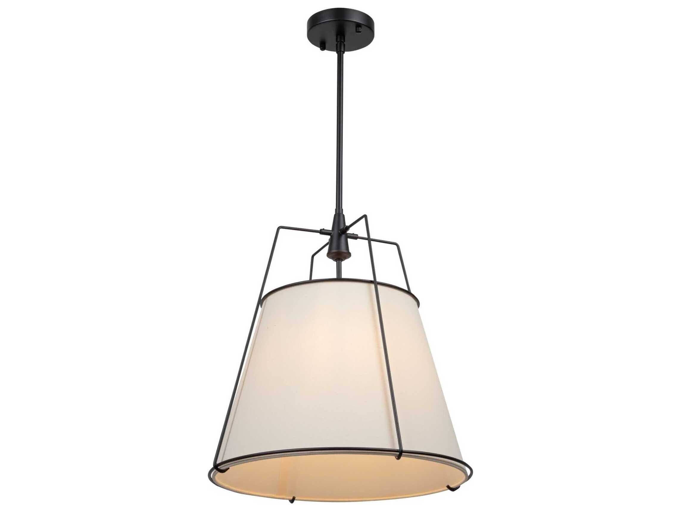 Artcraft Pullman 3-Light Black Drum Pendant