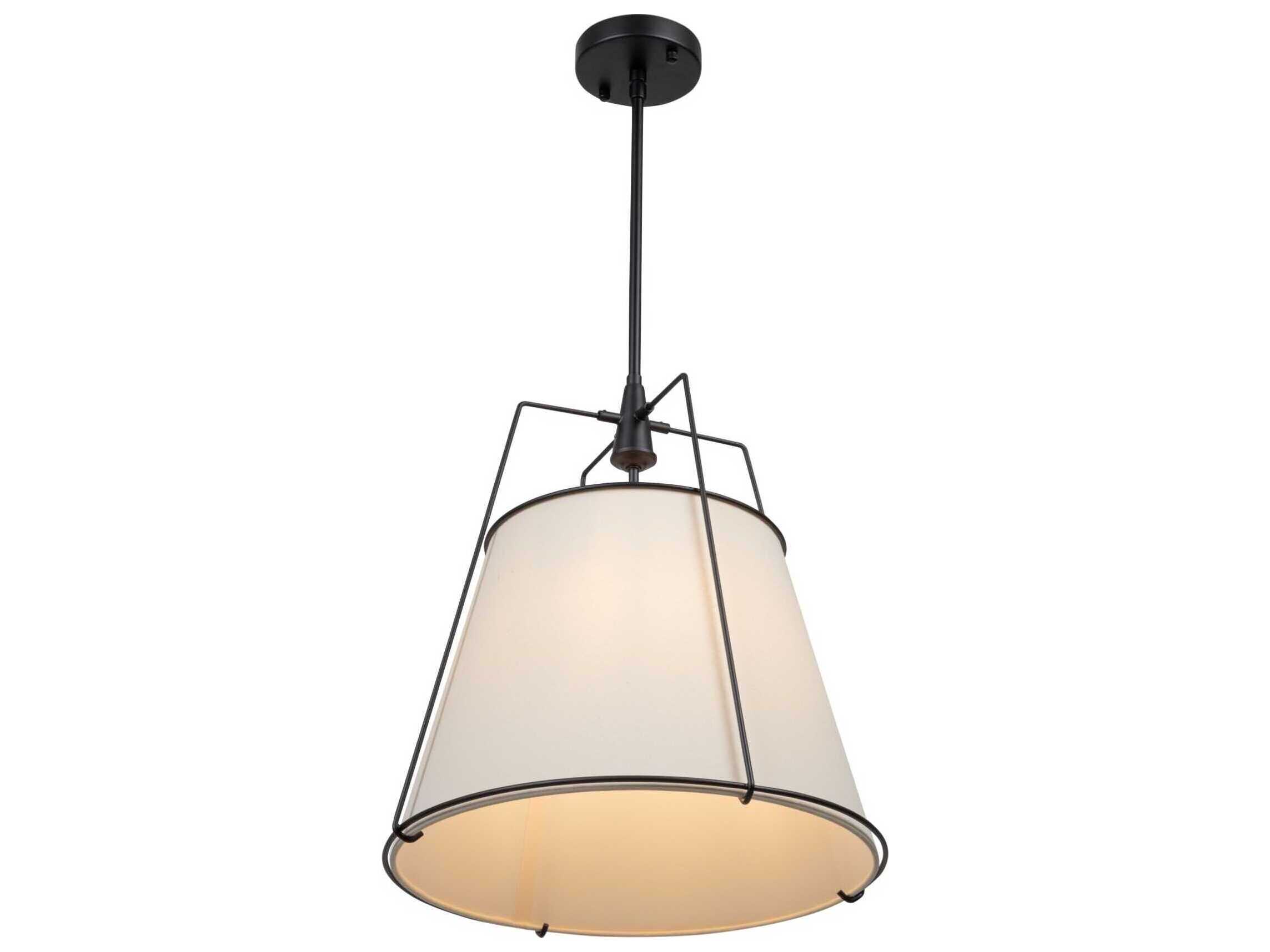 Artcraft Pullman 3-Light Black Drum Pendant