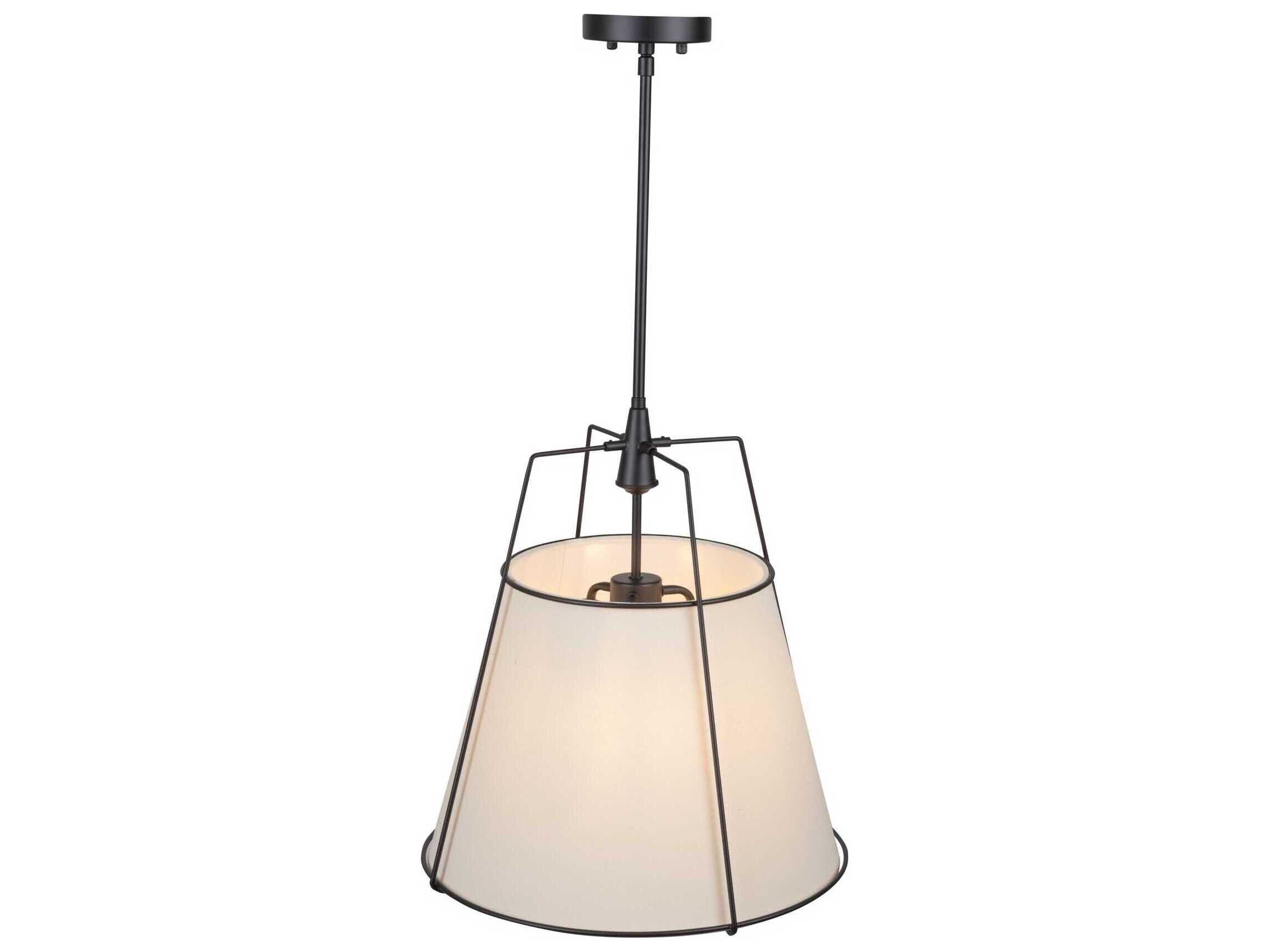 Artcraft Pullman 3-Light Black Drum Pendant