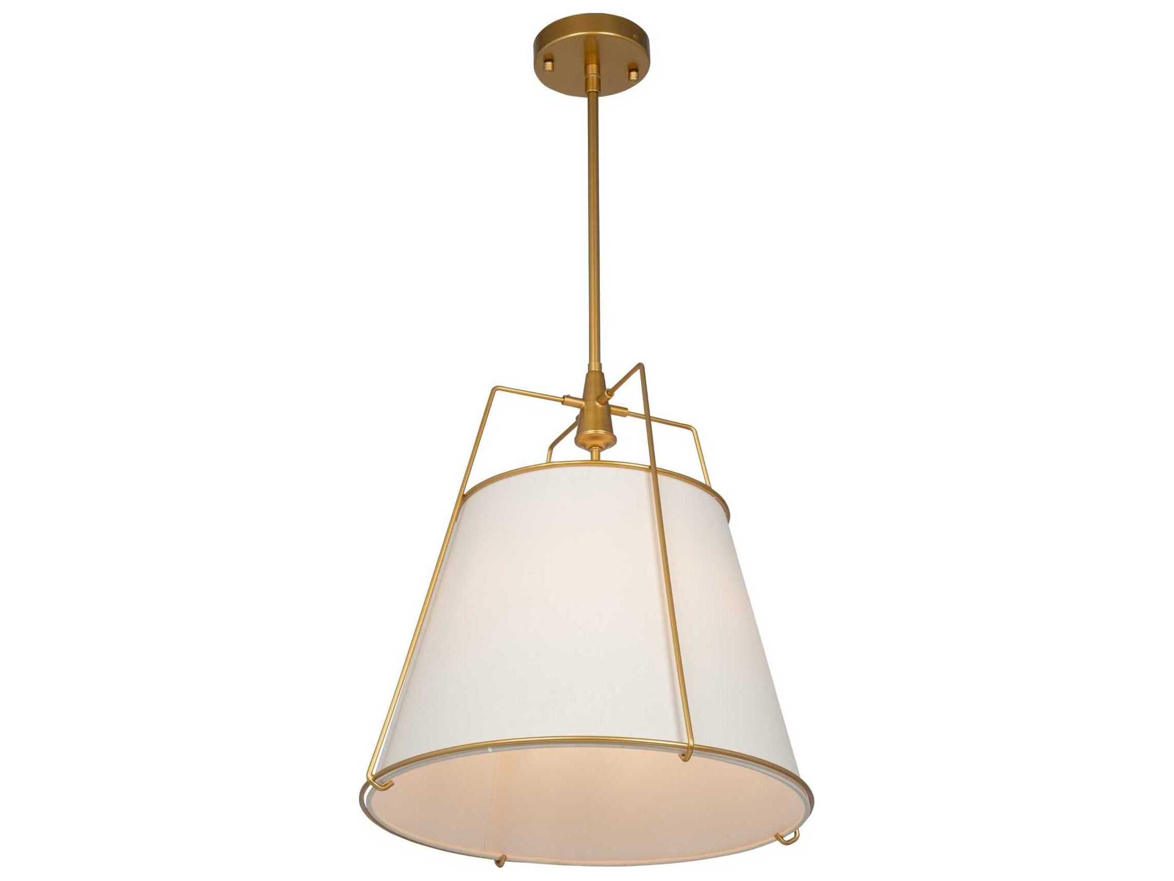 Artcraft Pullman 3-Light Brass Drum Pendant