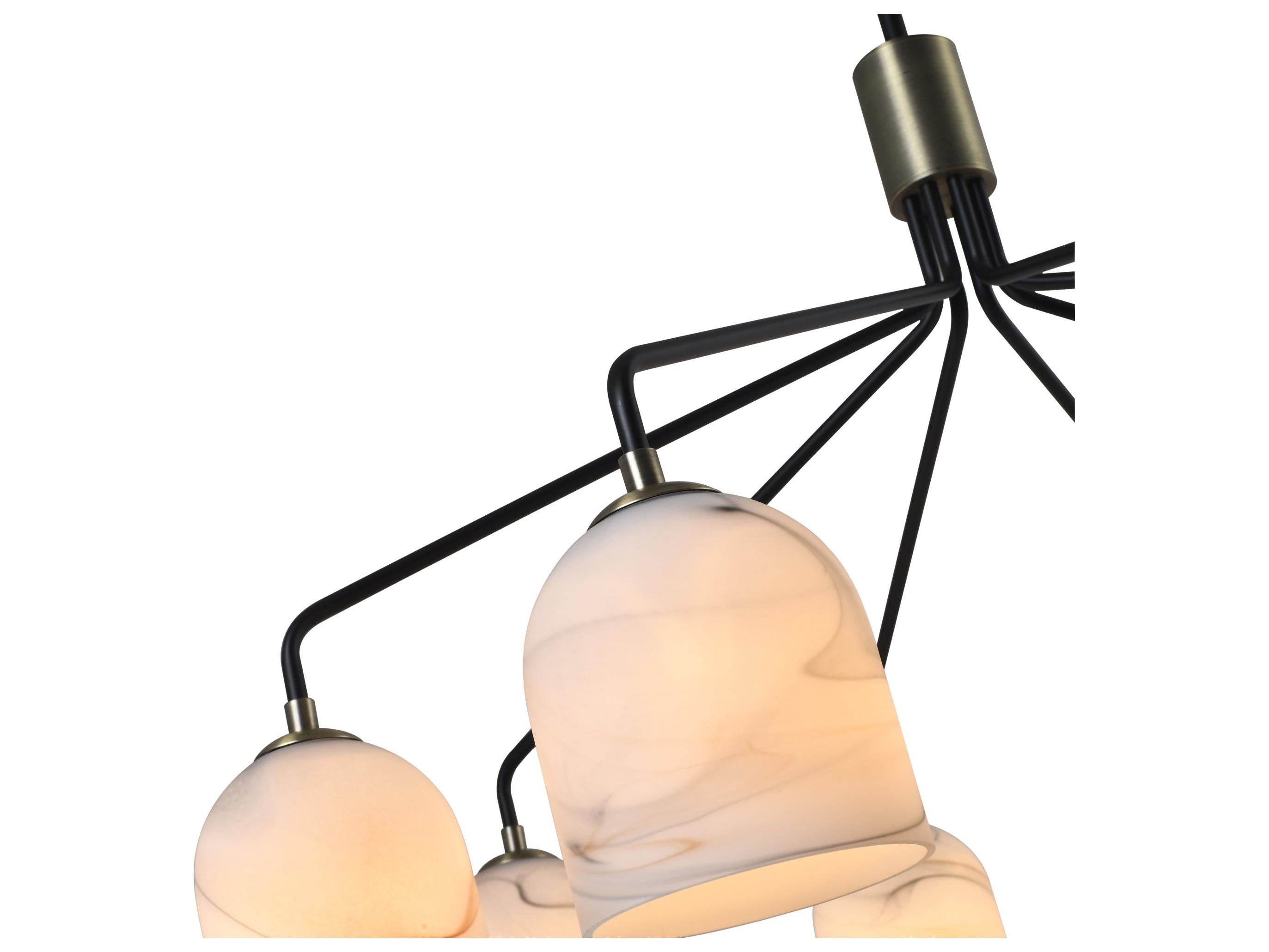 Artcraft Crema 8-Light Black Brushed Brass Dome Chandelier