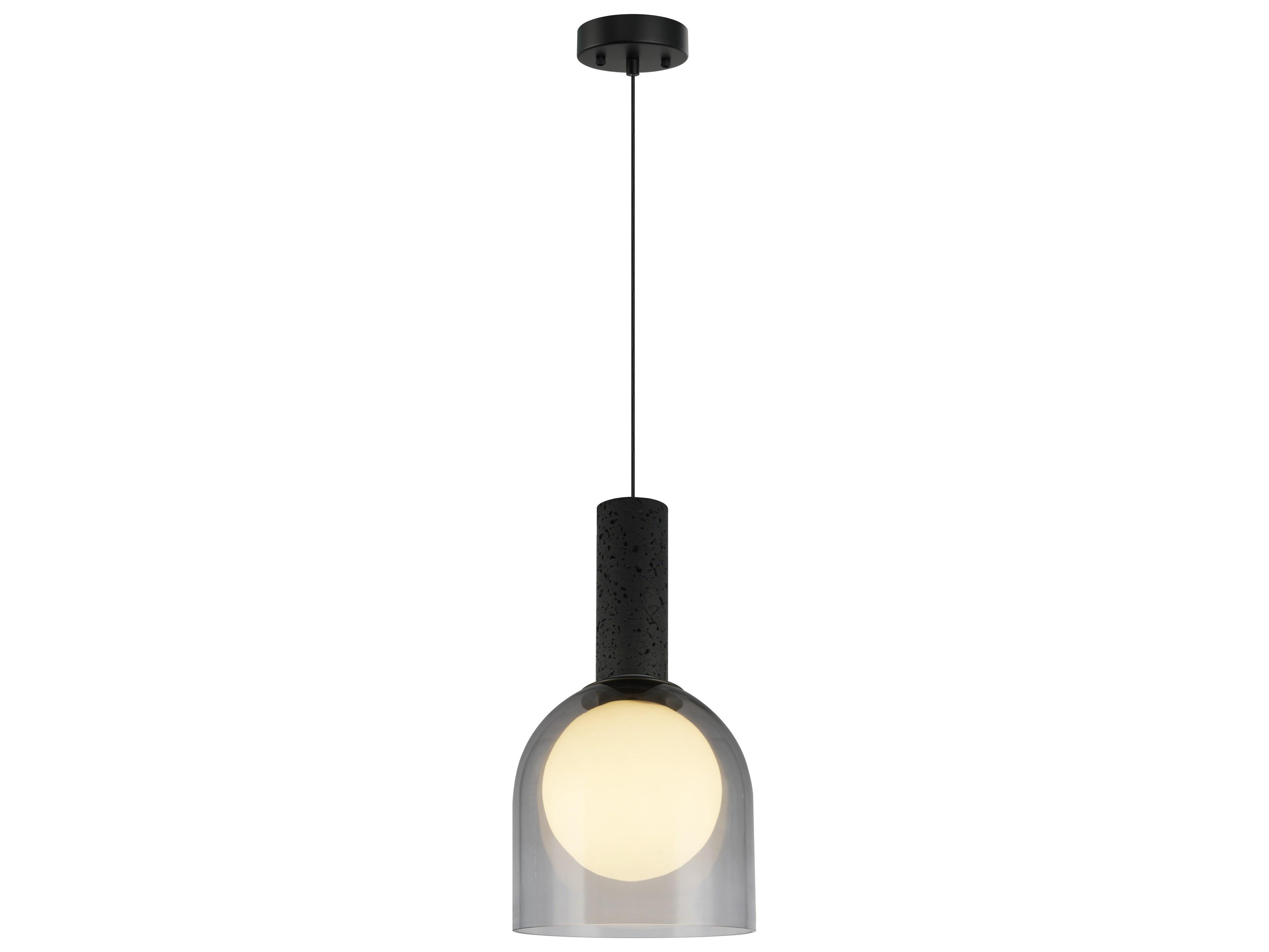 Artcraft Juna 1-Light Black Dome Globe Mini Pendant