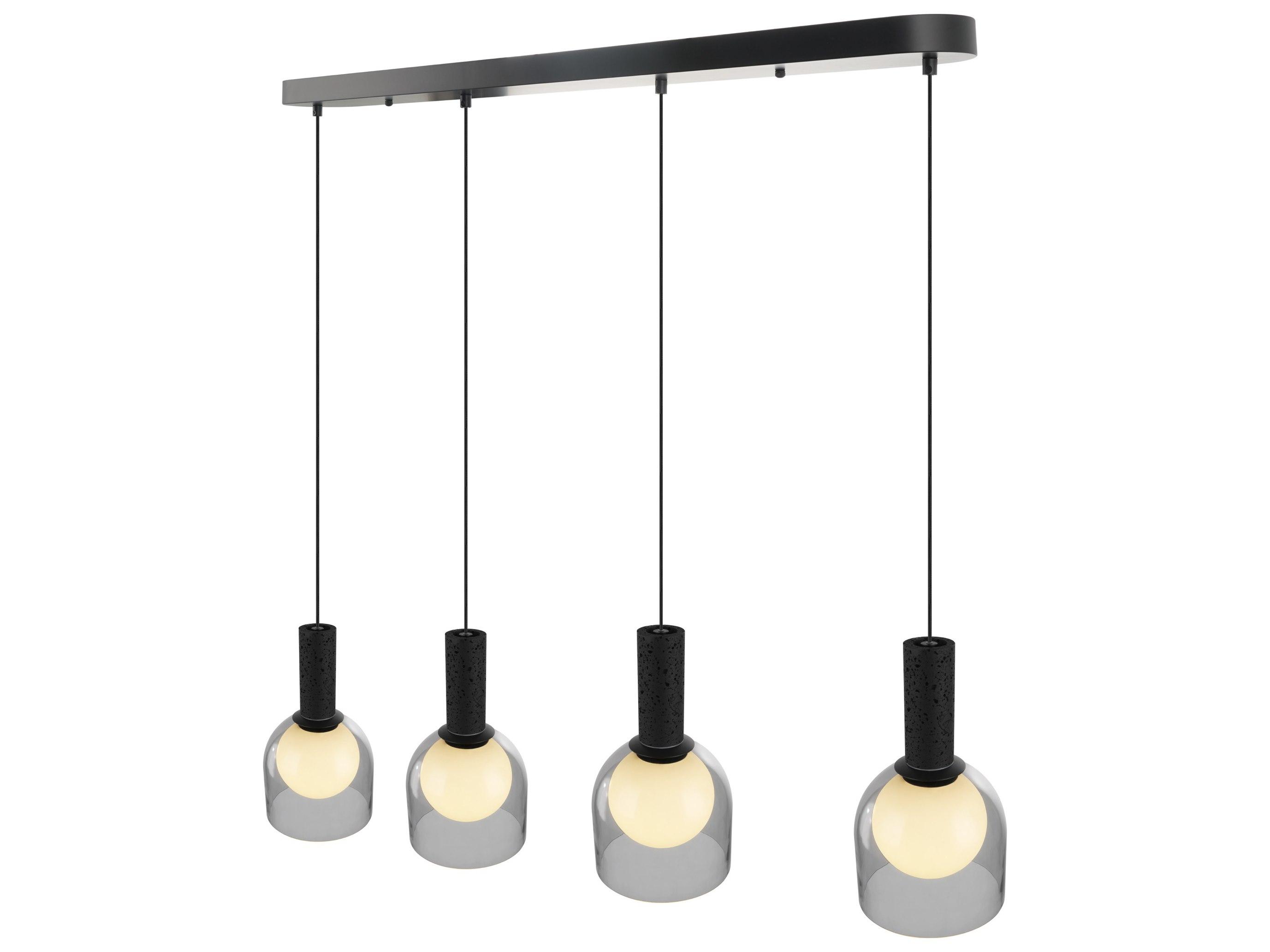 Artcraft Juna 4-Light Black Globe Island Pendant