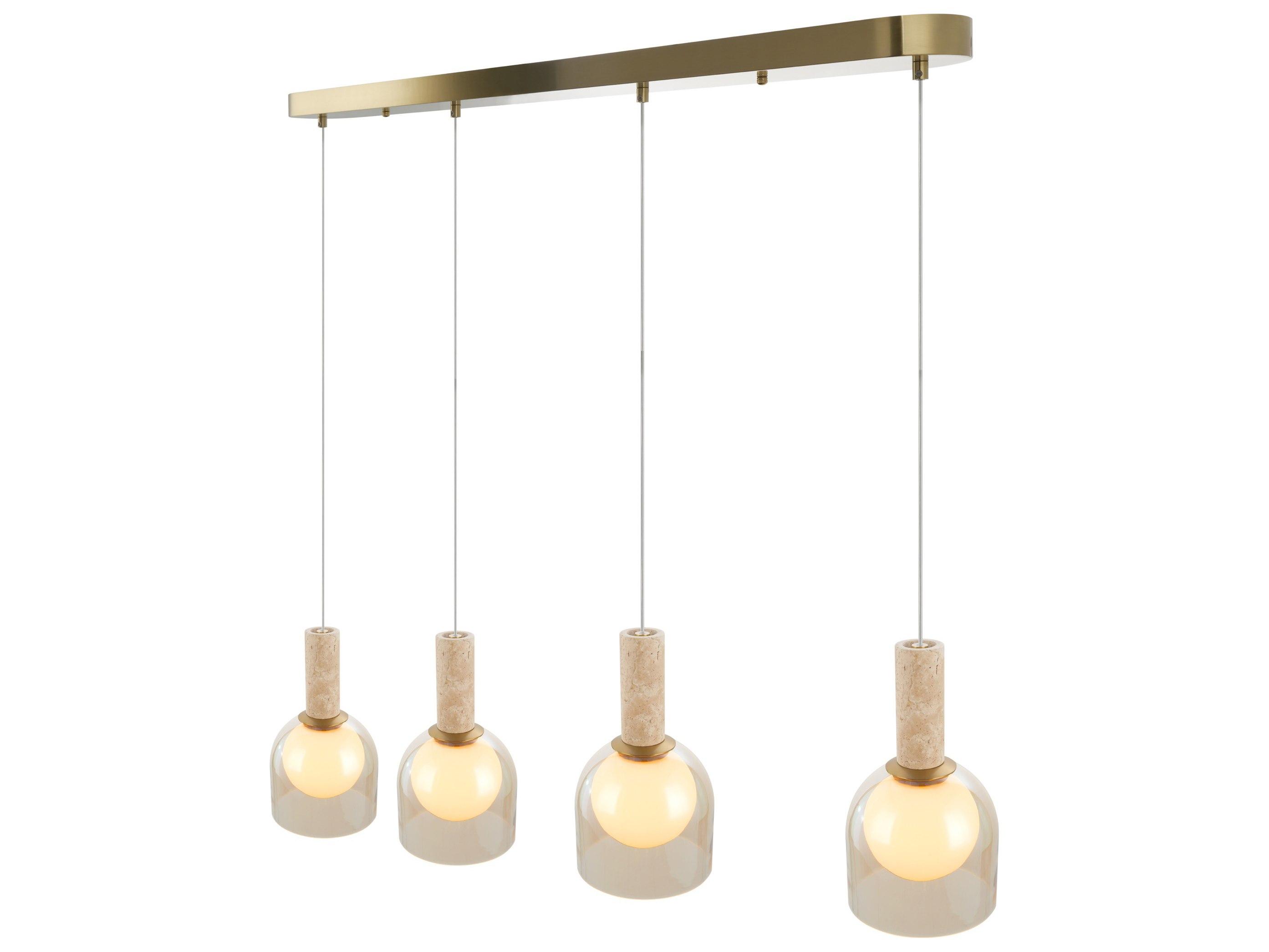 Artcraft Juna 4-Light Brass Dome Globe Pendant