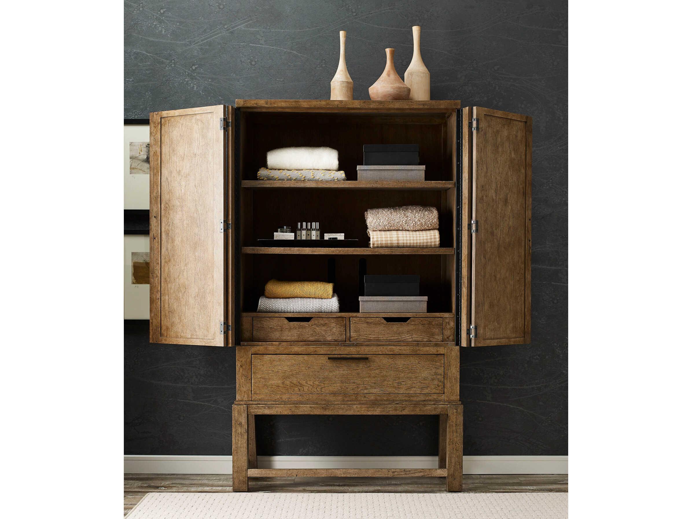 American Drew Skyline Brook Smoke Brown Hardwood Wardrobe Armoire