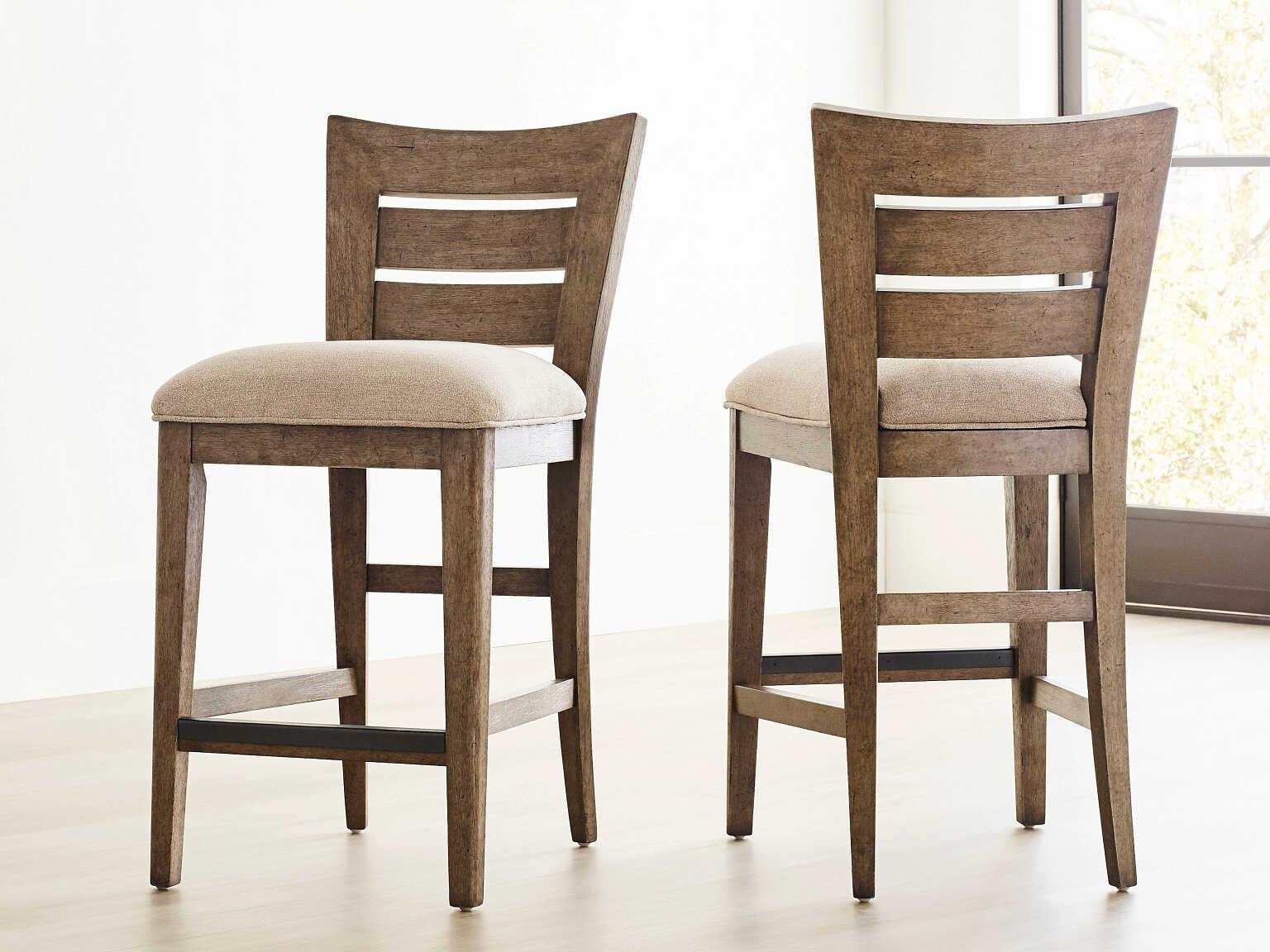 American Drew Skyline Smoke Upholstered Hardwood Counter Stool