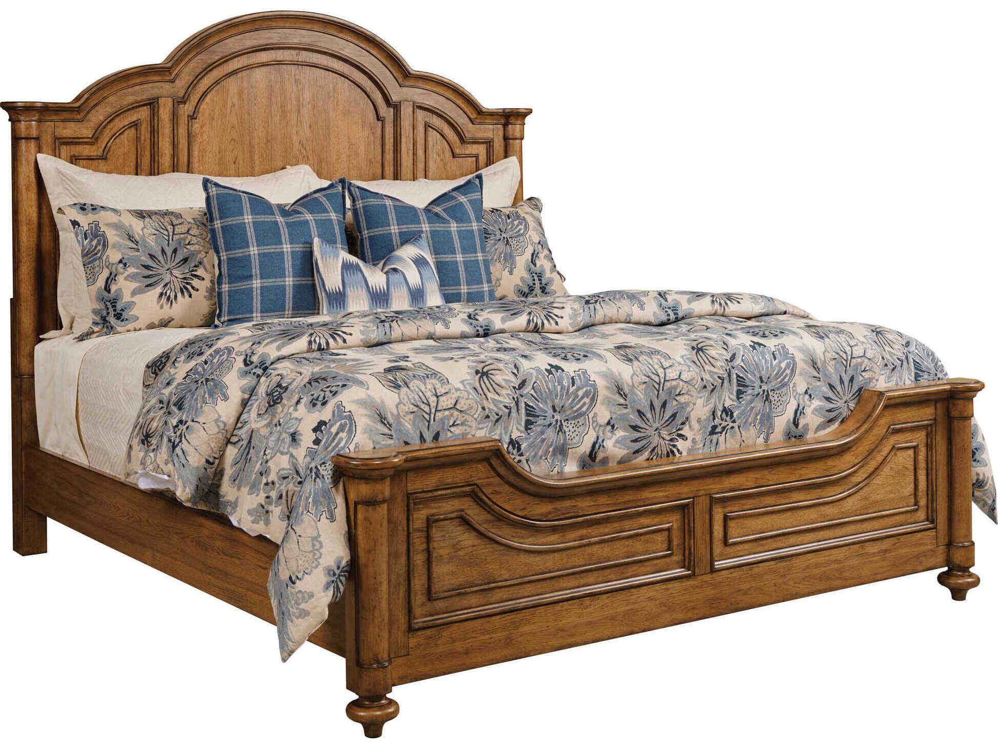 American Drew Berkshire Eastbrook Cognac Brown Hardwood Wood King Panel Bed
