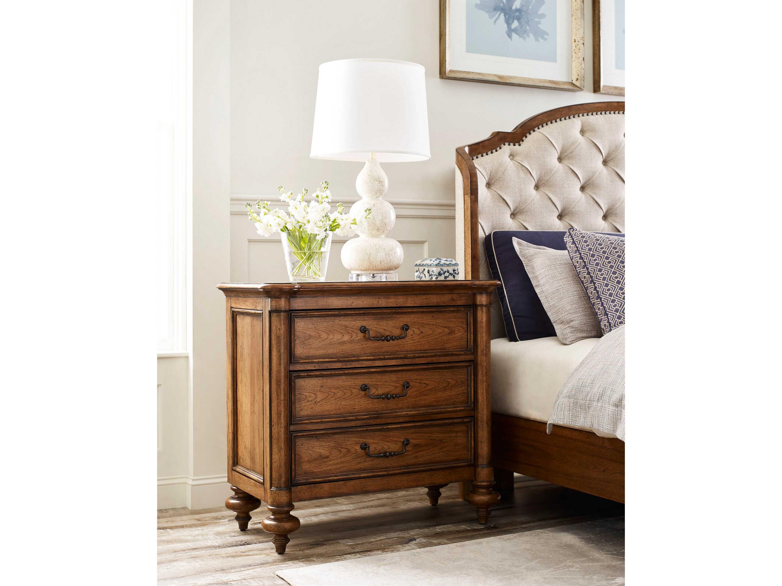 American Drew Berkshire Edmisten 3-Drawers Brown Hardwood Nightstand