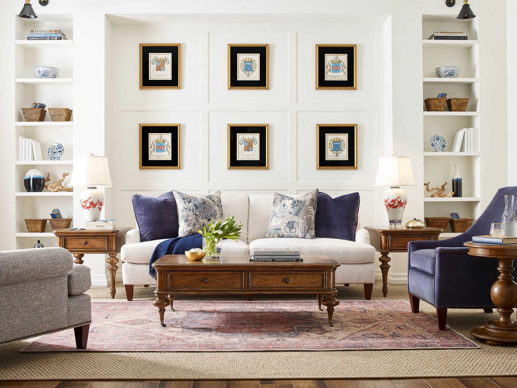 American Drew Berkshire Pearson Rectangular Wood Cognac Coffee Table