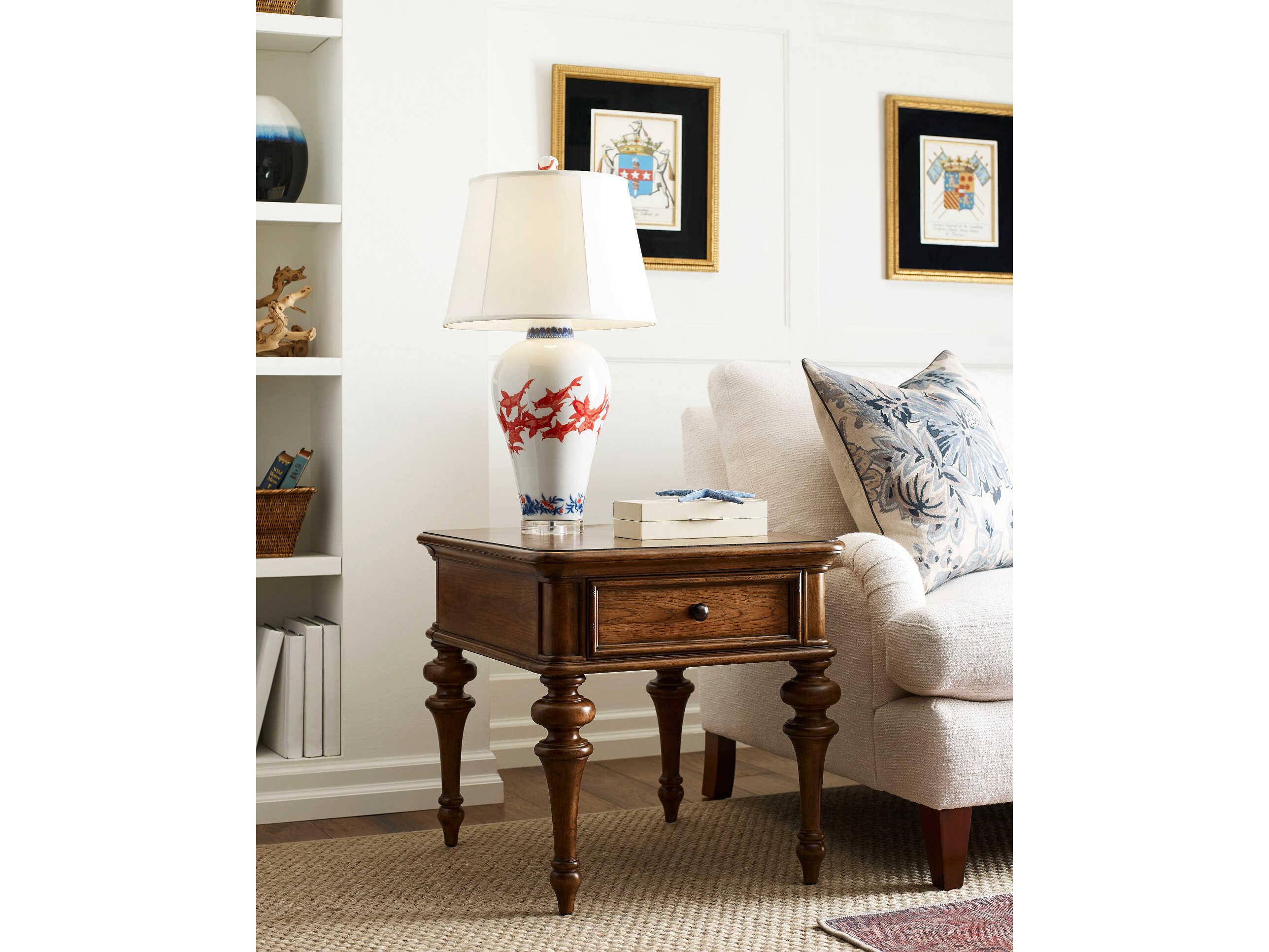 American Drew Berkshire Pearson Rectangular Wood Cognac End Table