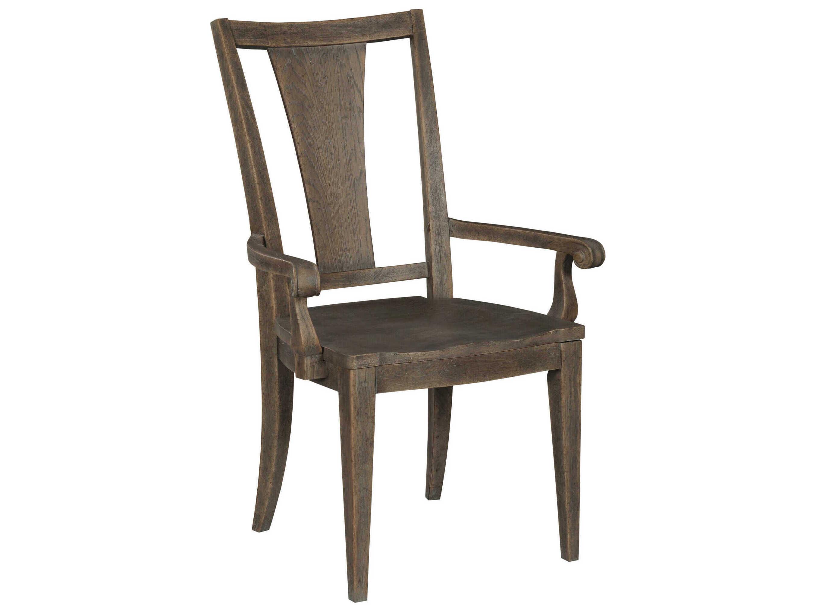 American Drew Emporium Montgomery Hardwood Brown Arm Dining Chair