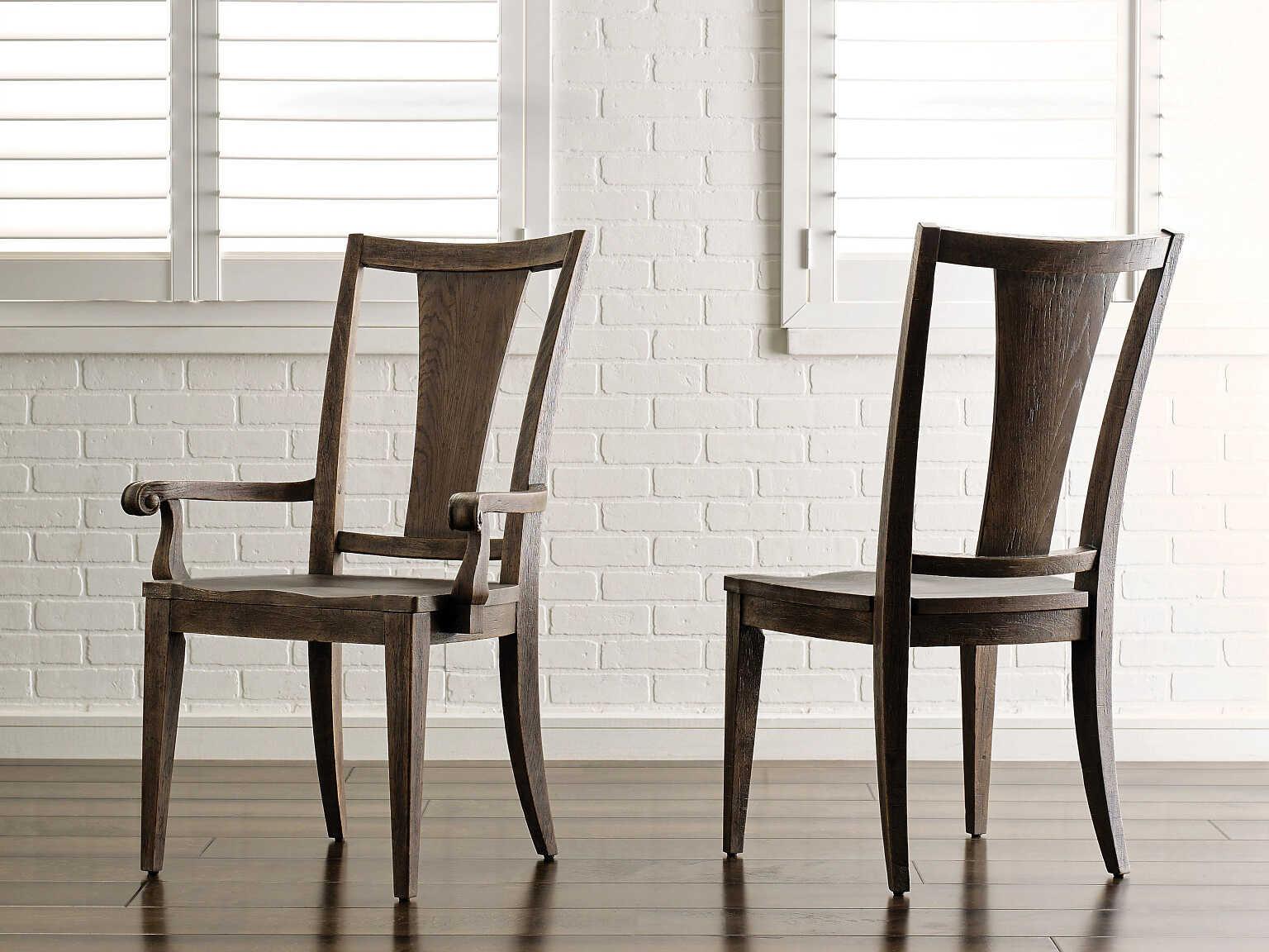 American Drew Emporium Montgomery Hardwood Brown Arm Dining Chair