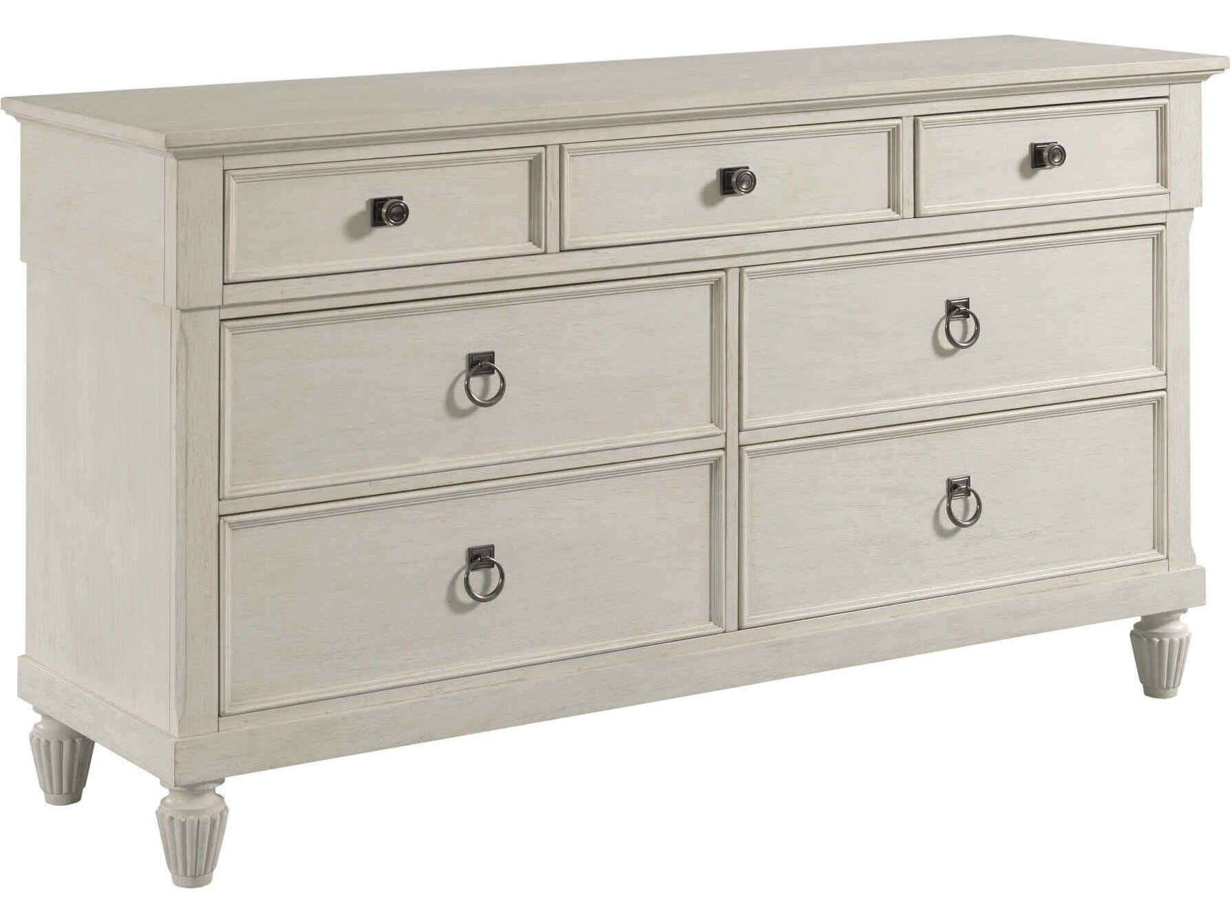 American Drew Grand Bay Saybrook 7-Drawers White Hardwood Double Dresser