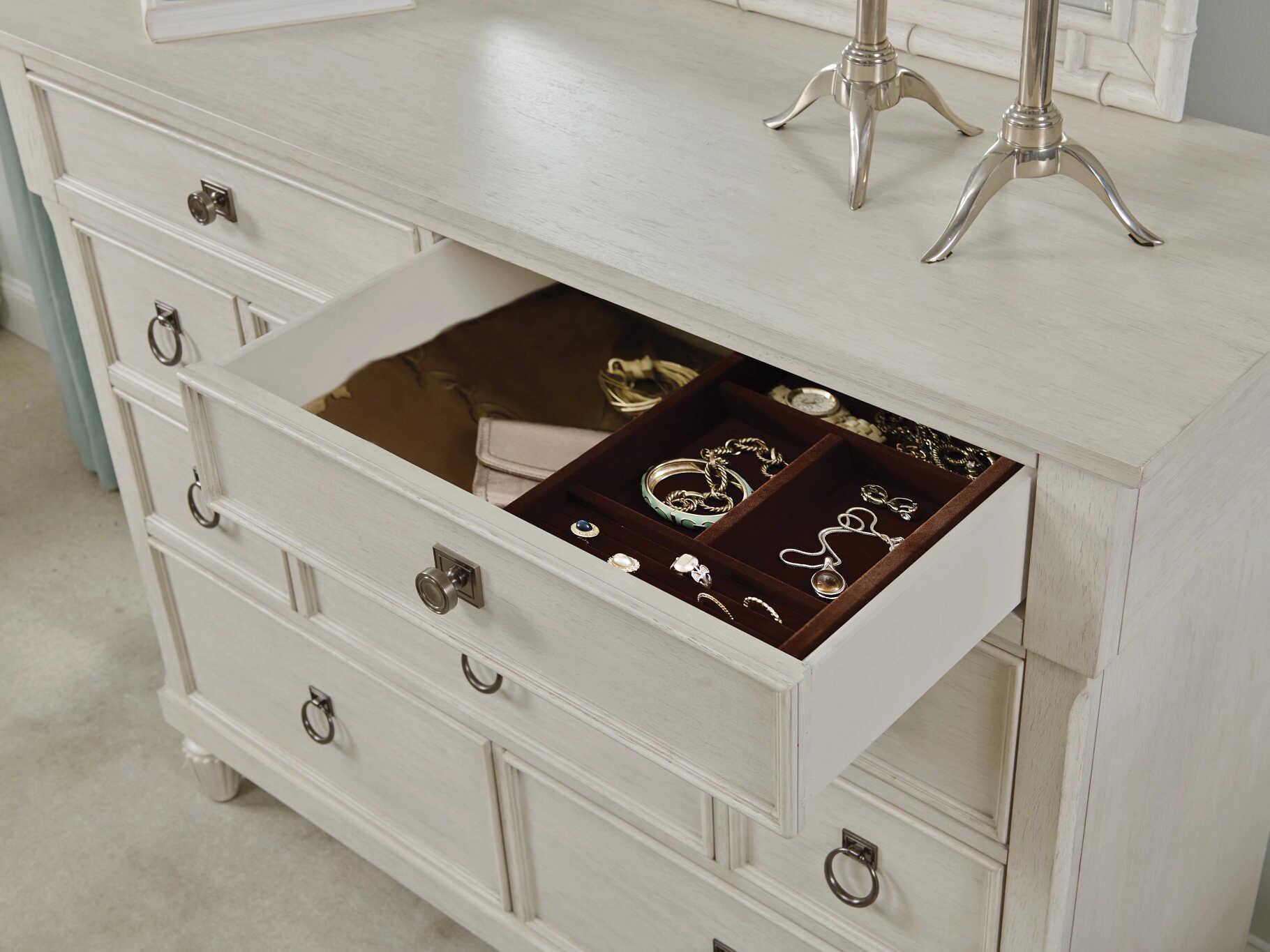 American Drew Grand Bay Aster White Hardwood Dresser