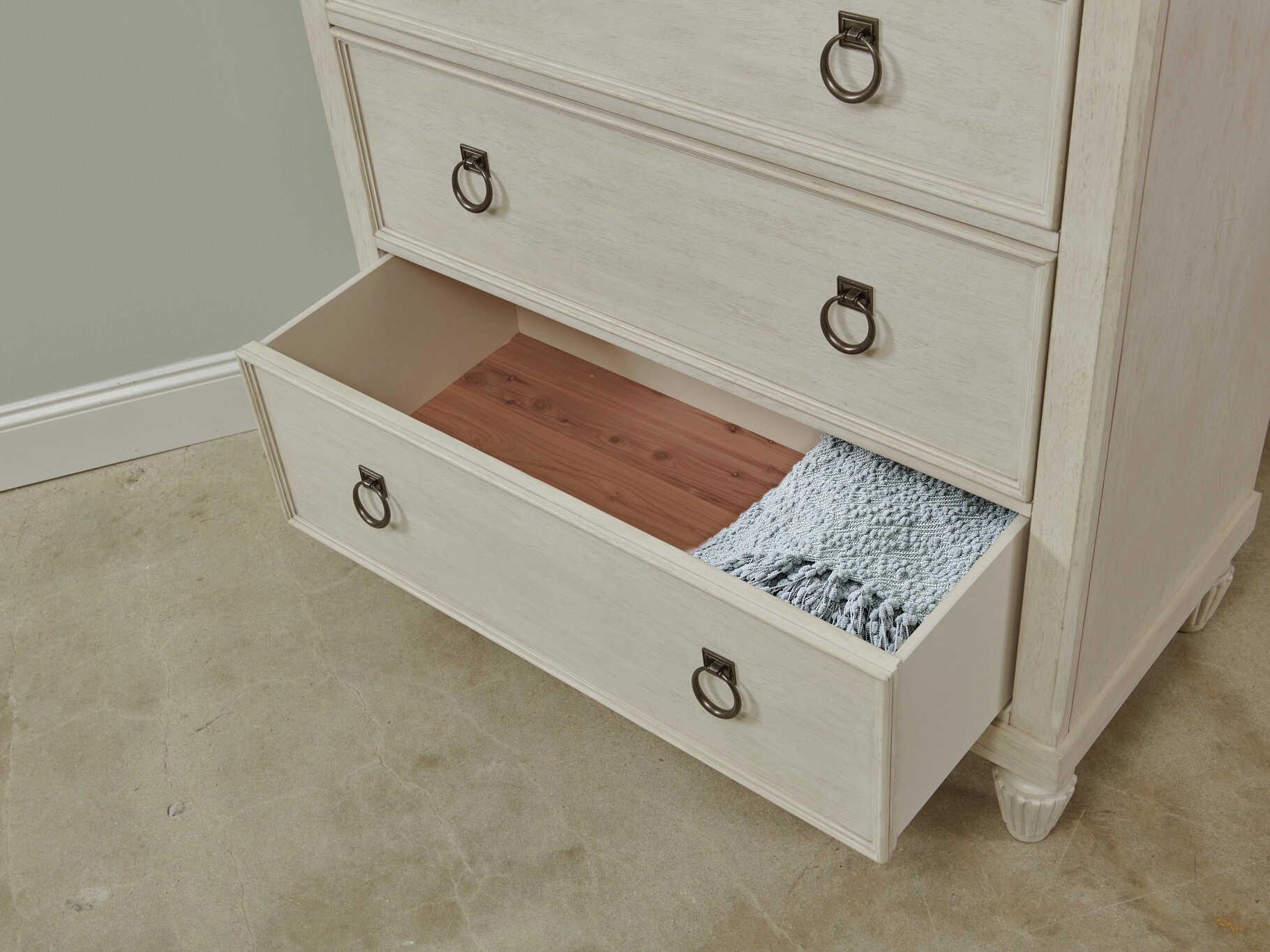 American Drew Grand Bay Tybee Egret White Hardwood Accent Chest