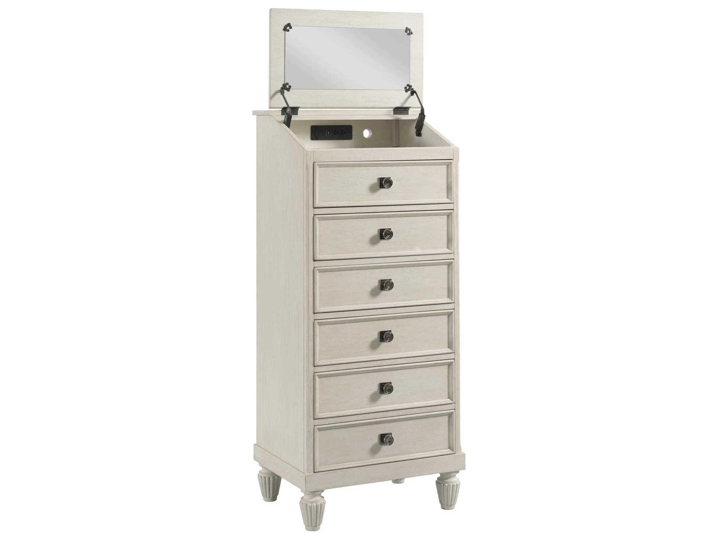 American Drew Grand Bay Rockport Egret White Hardwood Accent Chest