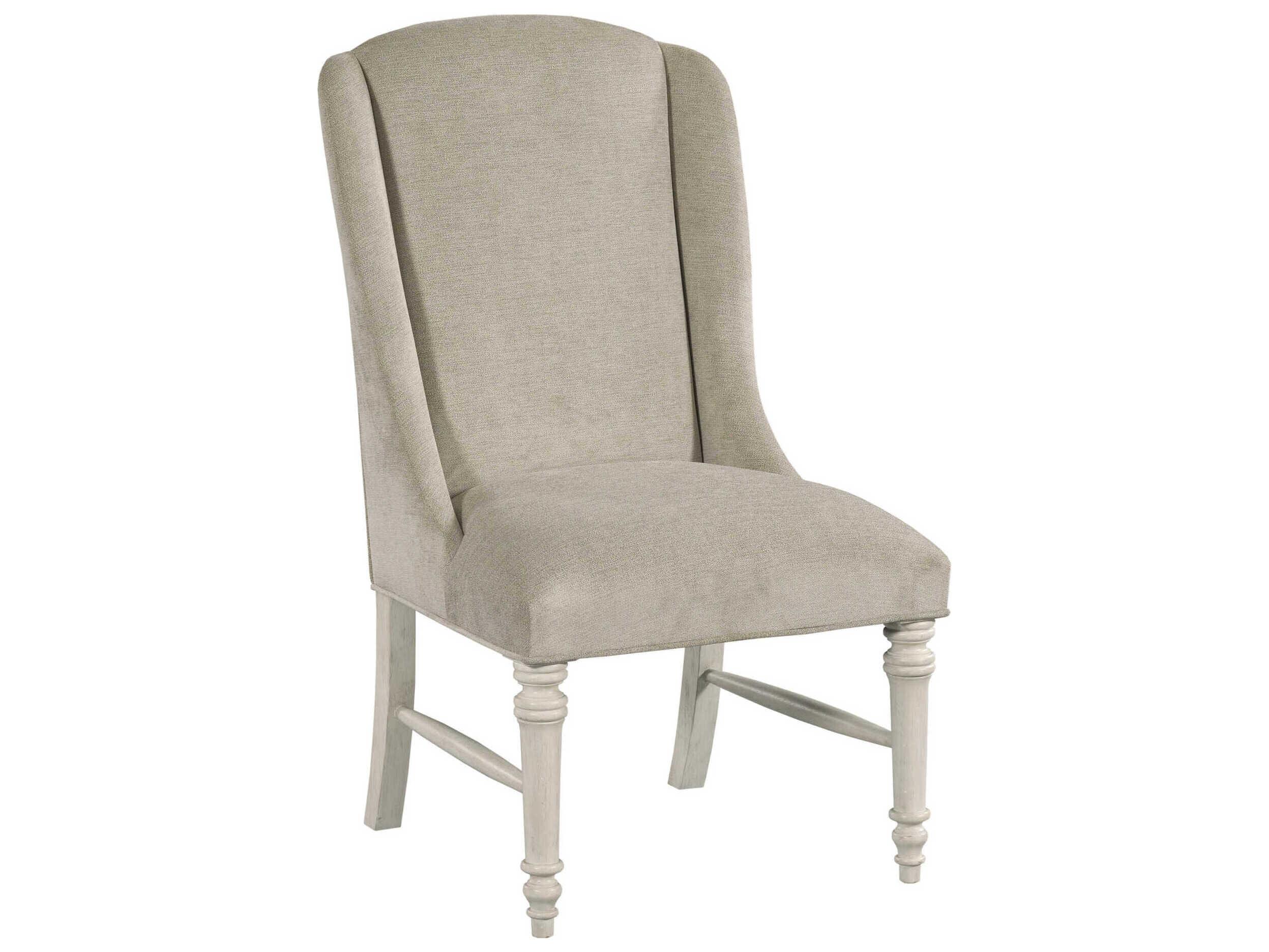 American Drew Grand Bay Parlor Hardwood Gray Upholstered Armless Dining Chair