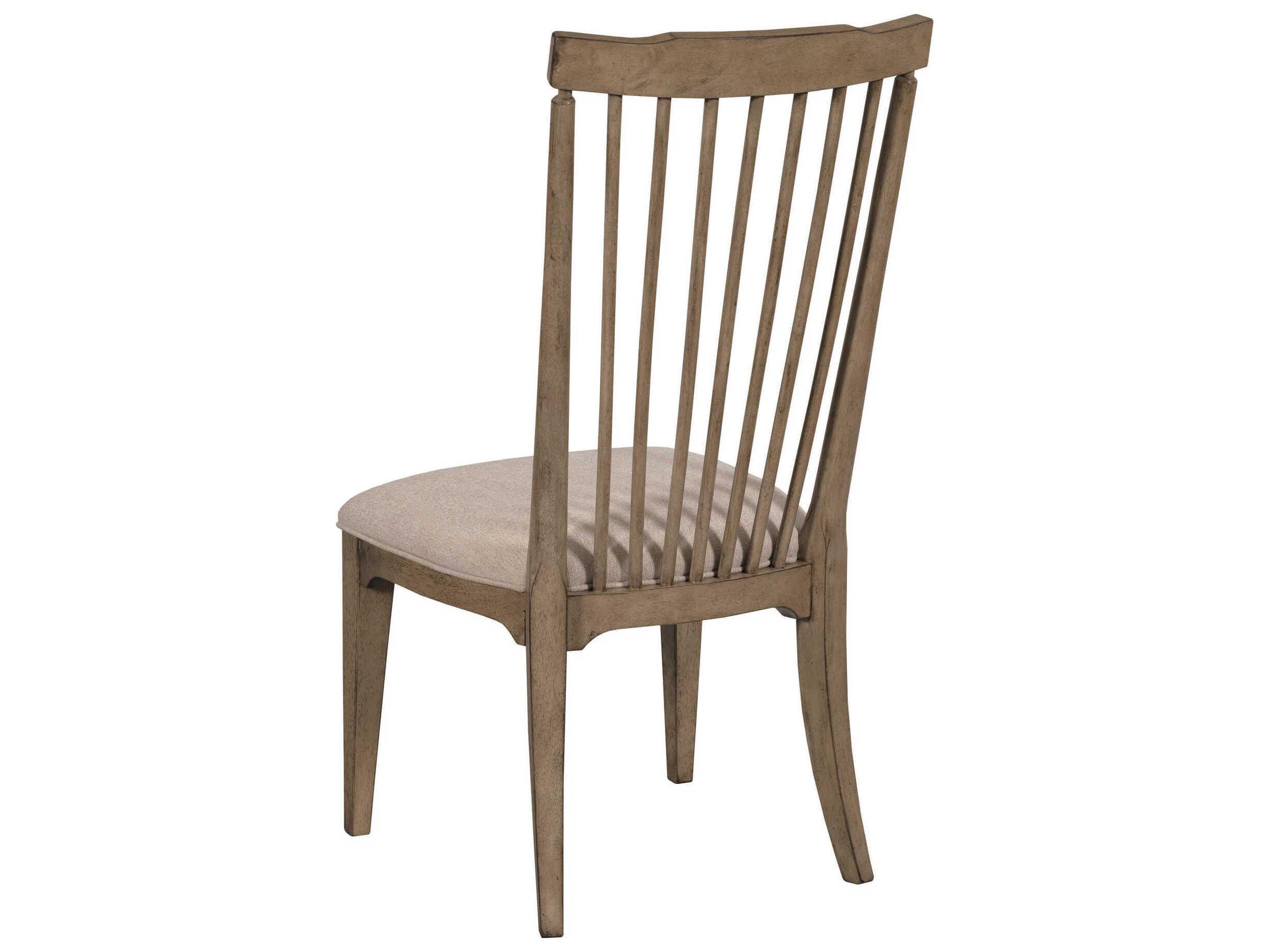 American Drew Carmine Vincent Oak Wood Brown Upholstered Armless Dining Chair