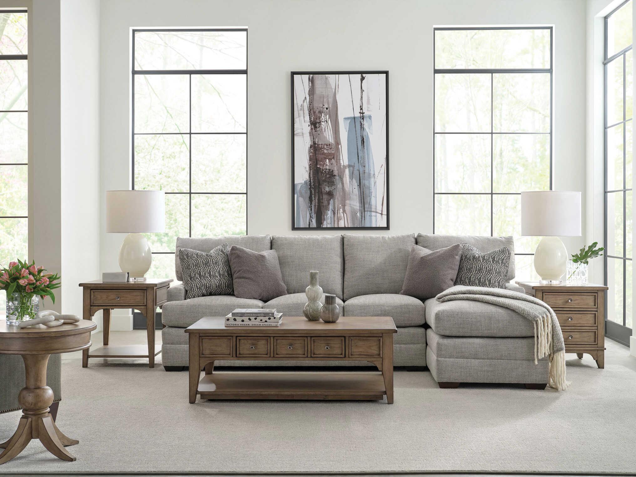 American Drew Carmine Beatrix Rectangular Wood Latte Coffee Table