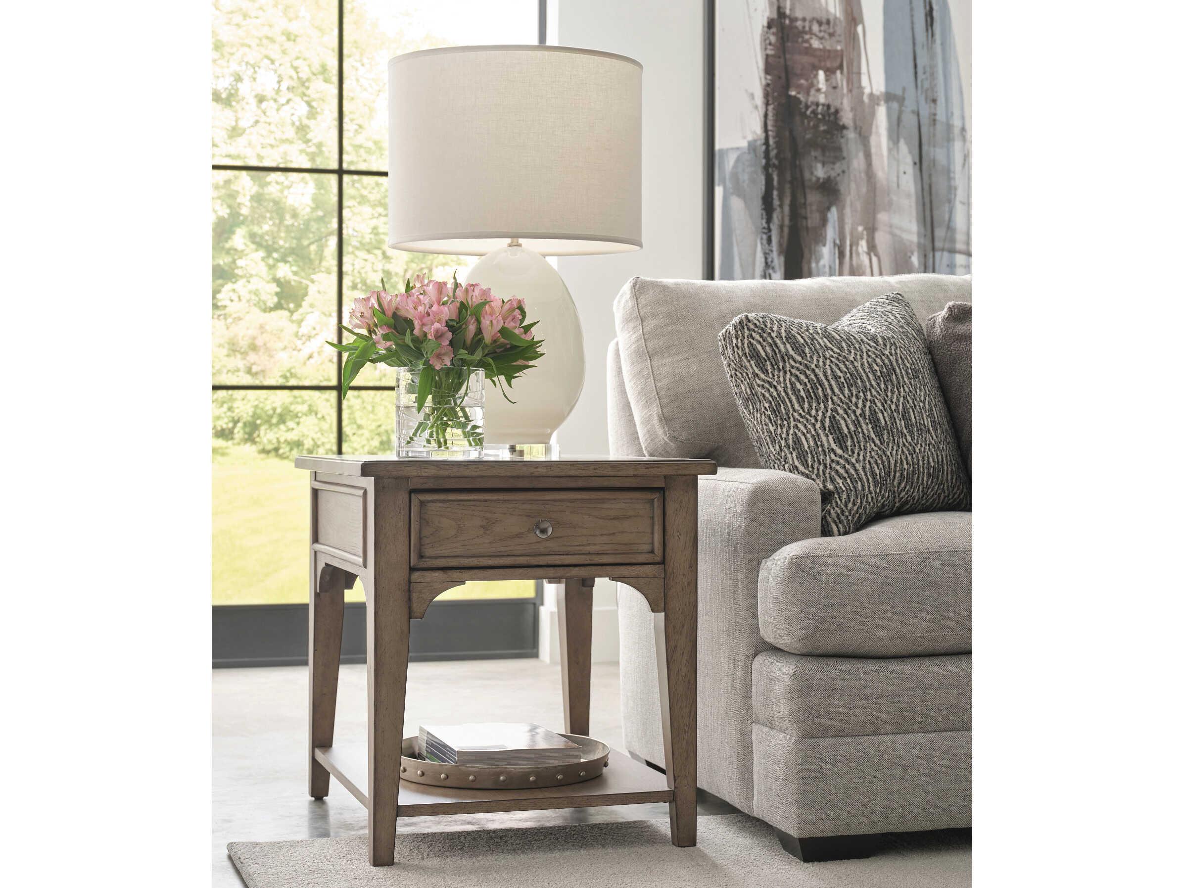 American Drew Carmine Beatrix Rectangular Wood Latte End Table