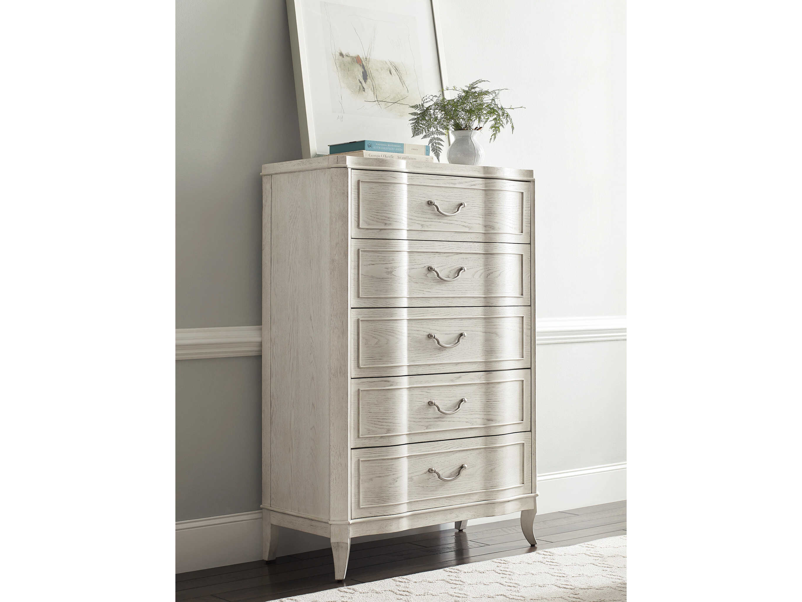 American Drew Harmony Emelie Eggshell White Oak Wood Accent Chest