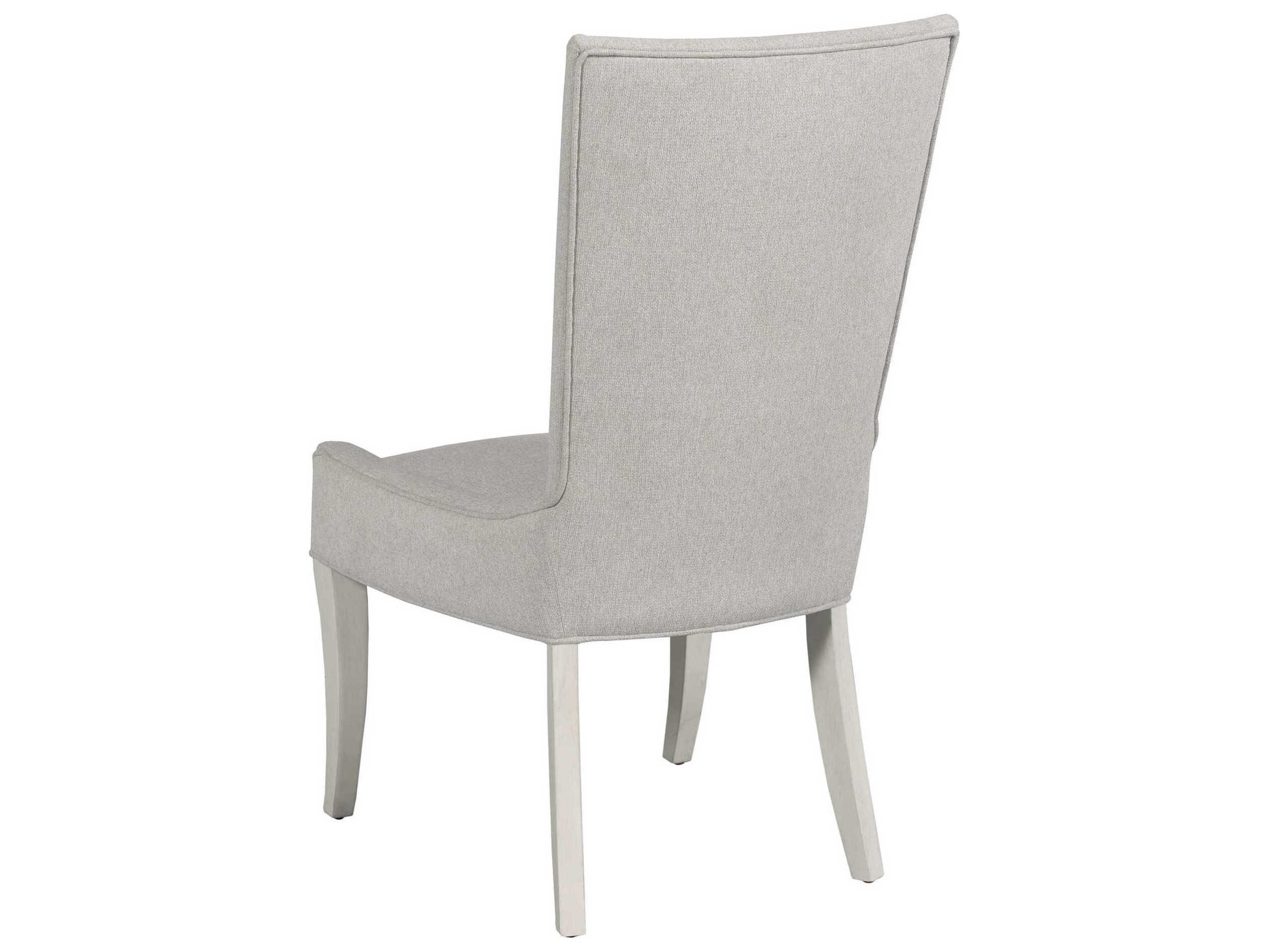 American Drew Harmony Maxine Oak Wood Gray Upholstered Armless Dining Chair