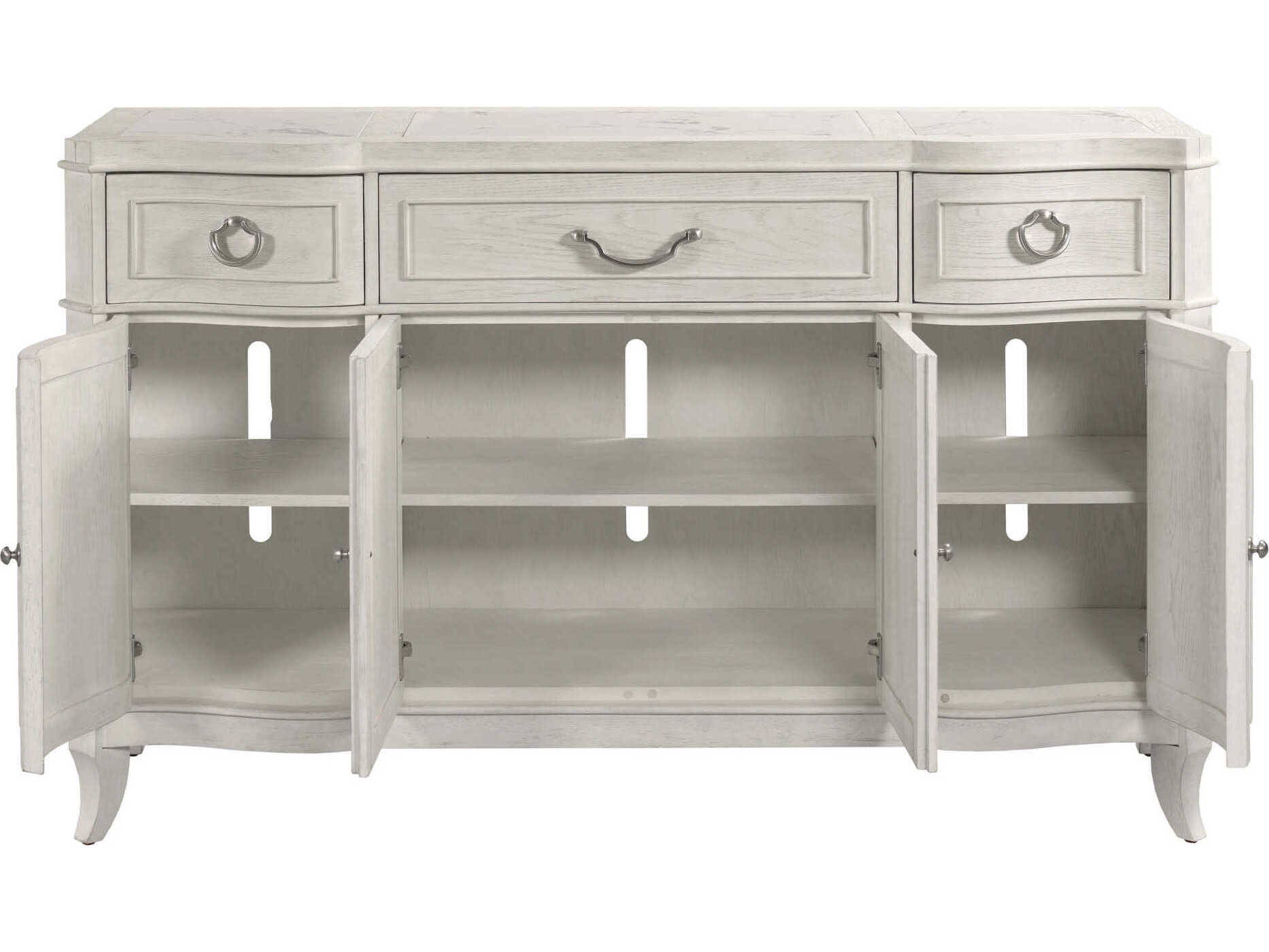 American Drew Harmony Emelie 64" Oak Wood Eggshell Sideboard