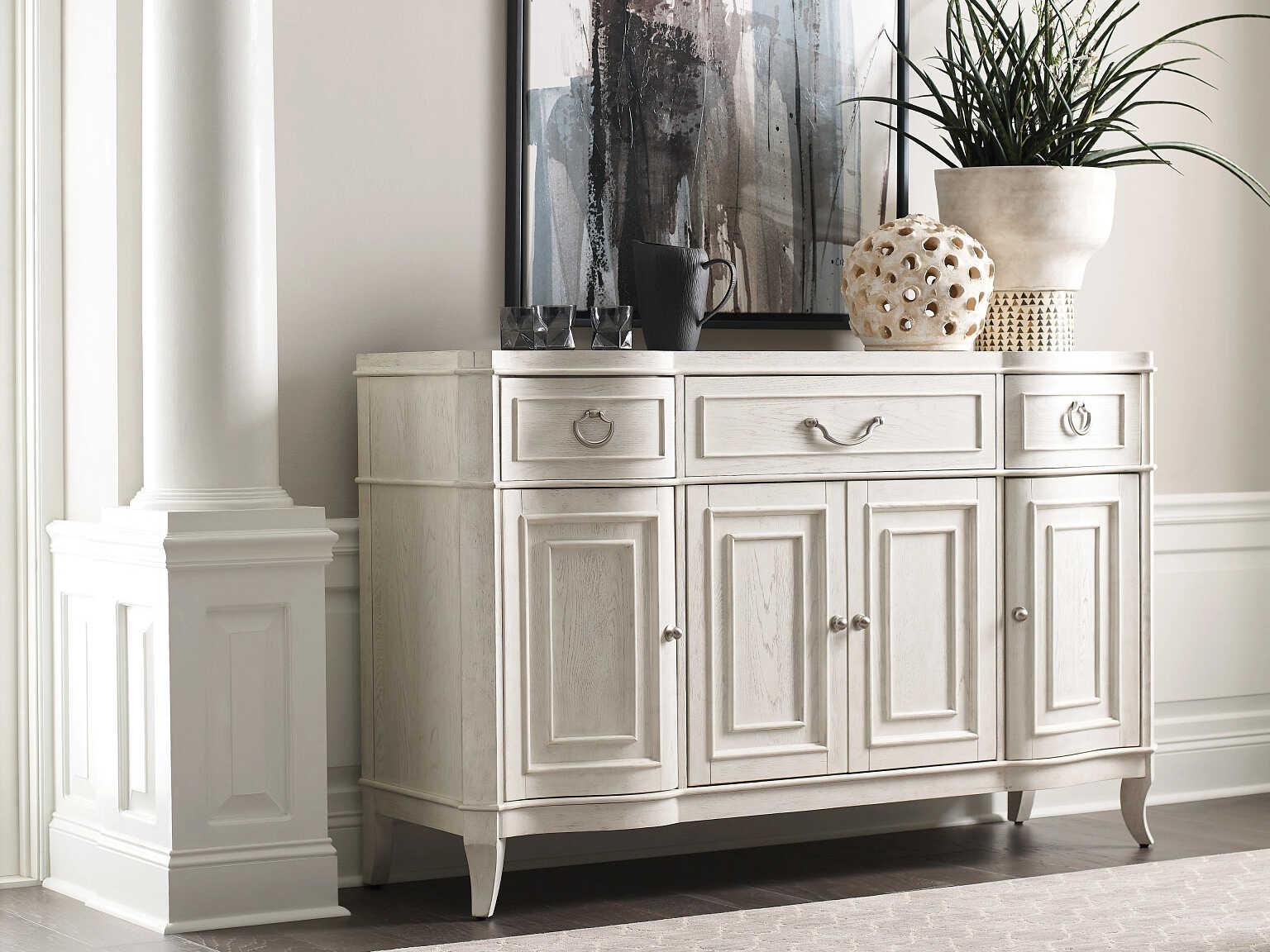 American Drew Harmony Emelie 64" Oak Wood Eggshell Sideboard