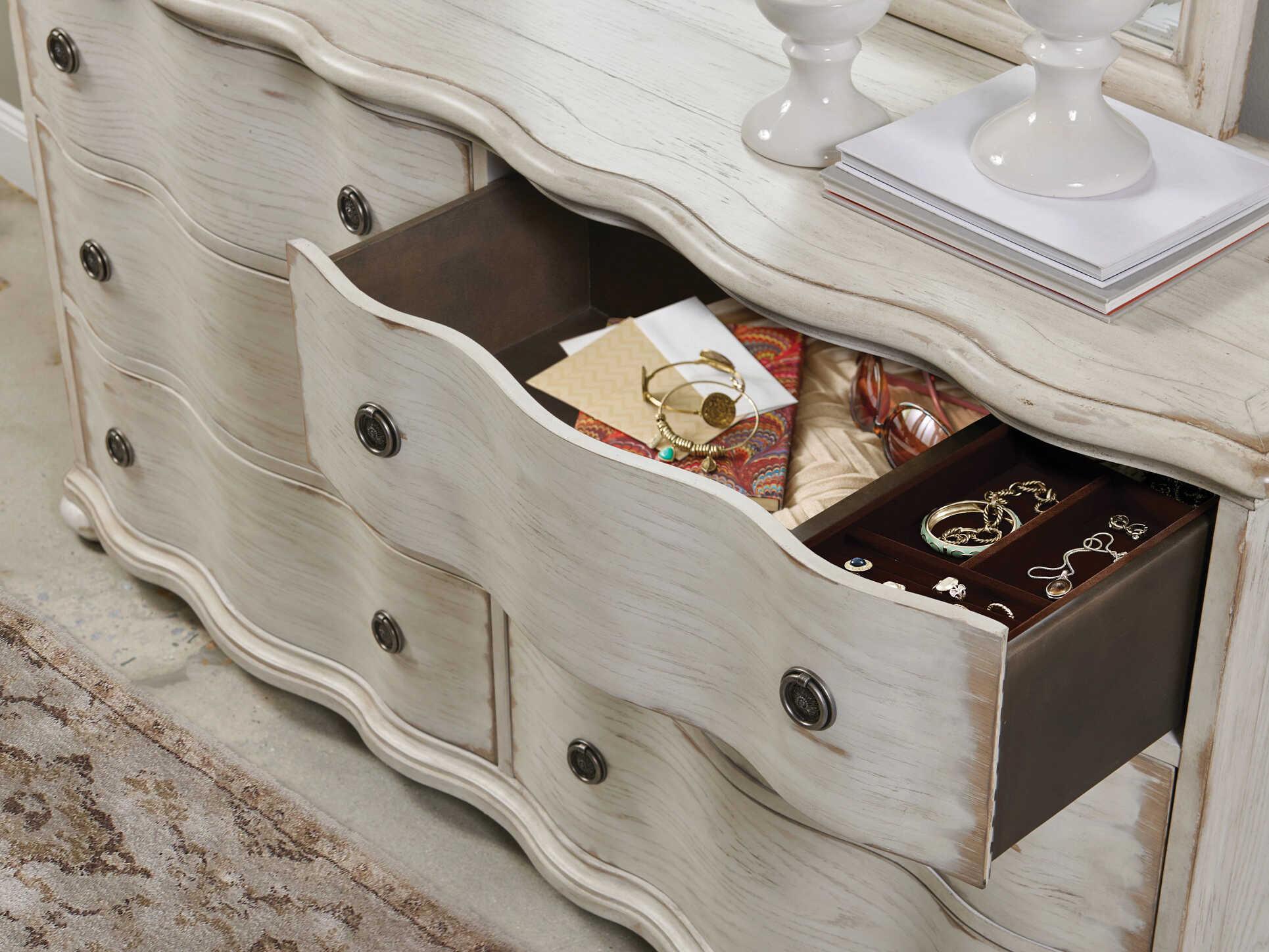 American Drew Cambric Helene 6-Drawers Beige Hardwood Double Dresser