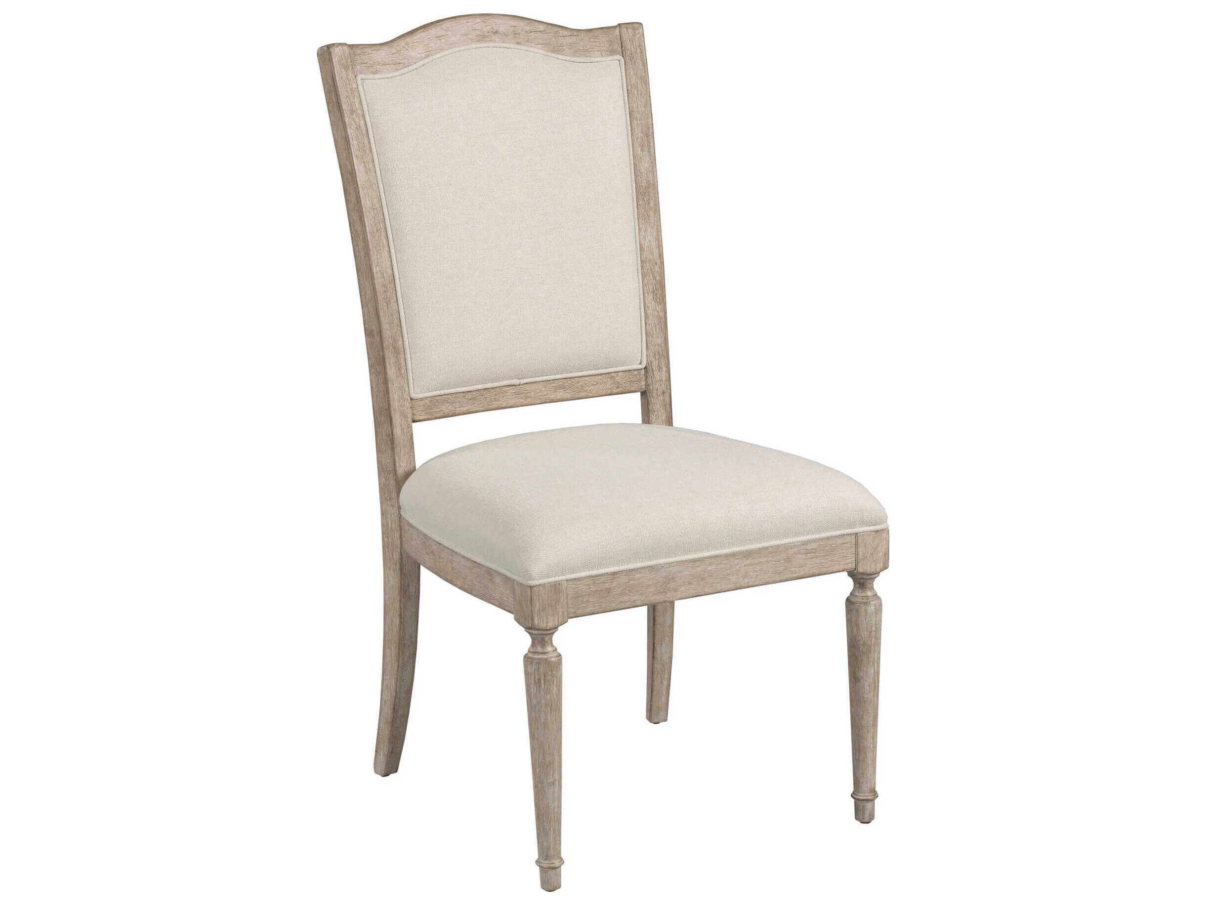 American Drew Cambric Daniella Oak Wood Beige Upholstered Armless Dining Chair