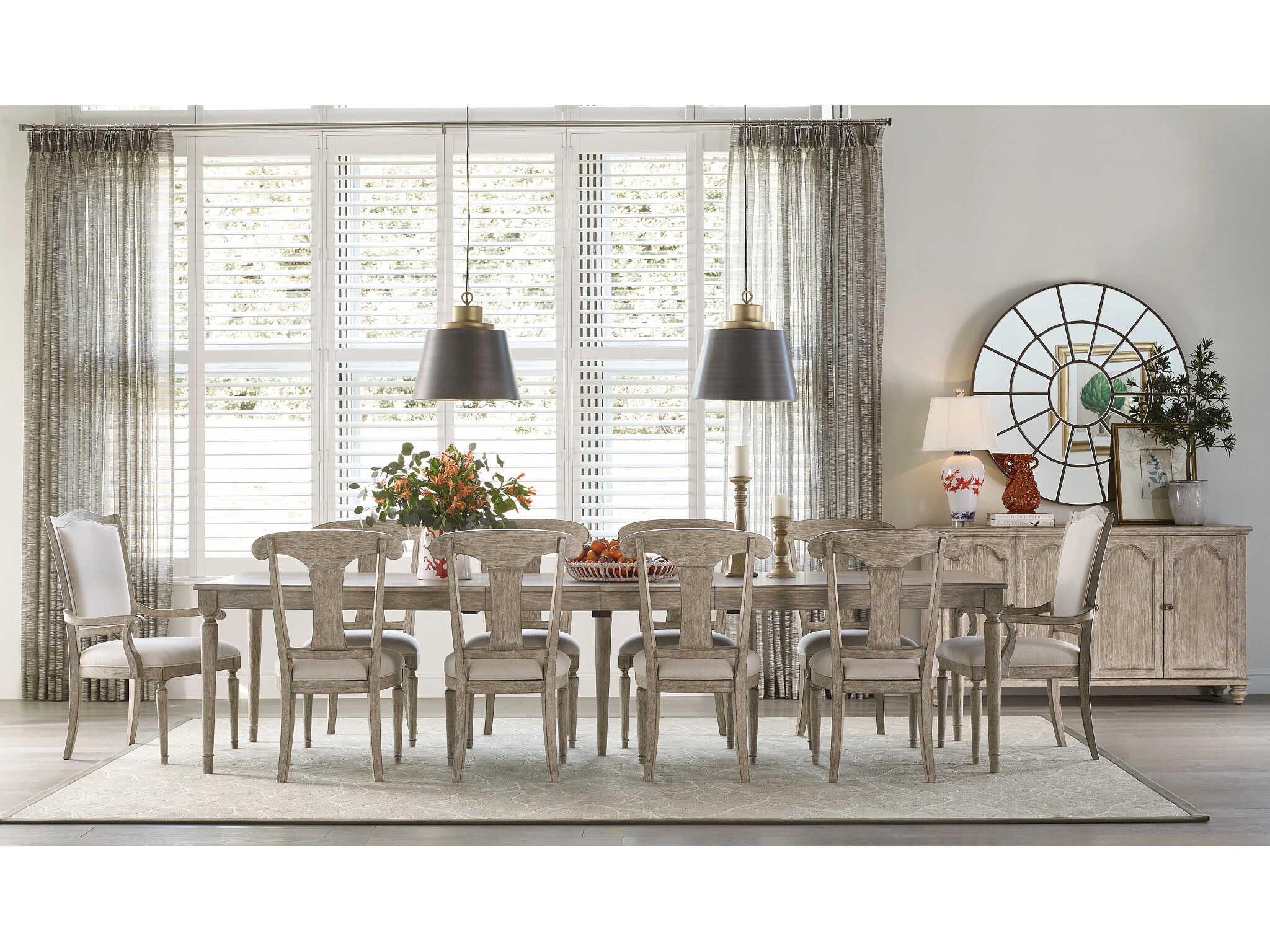 American Drew Cambric Maeve Hardwood Beige Upholstered Armless Dining Chair