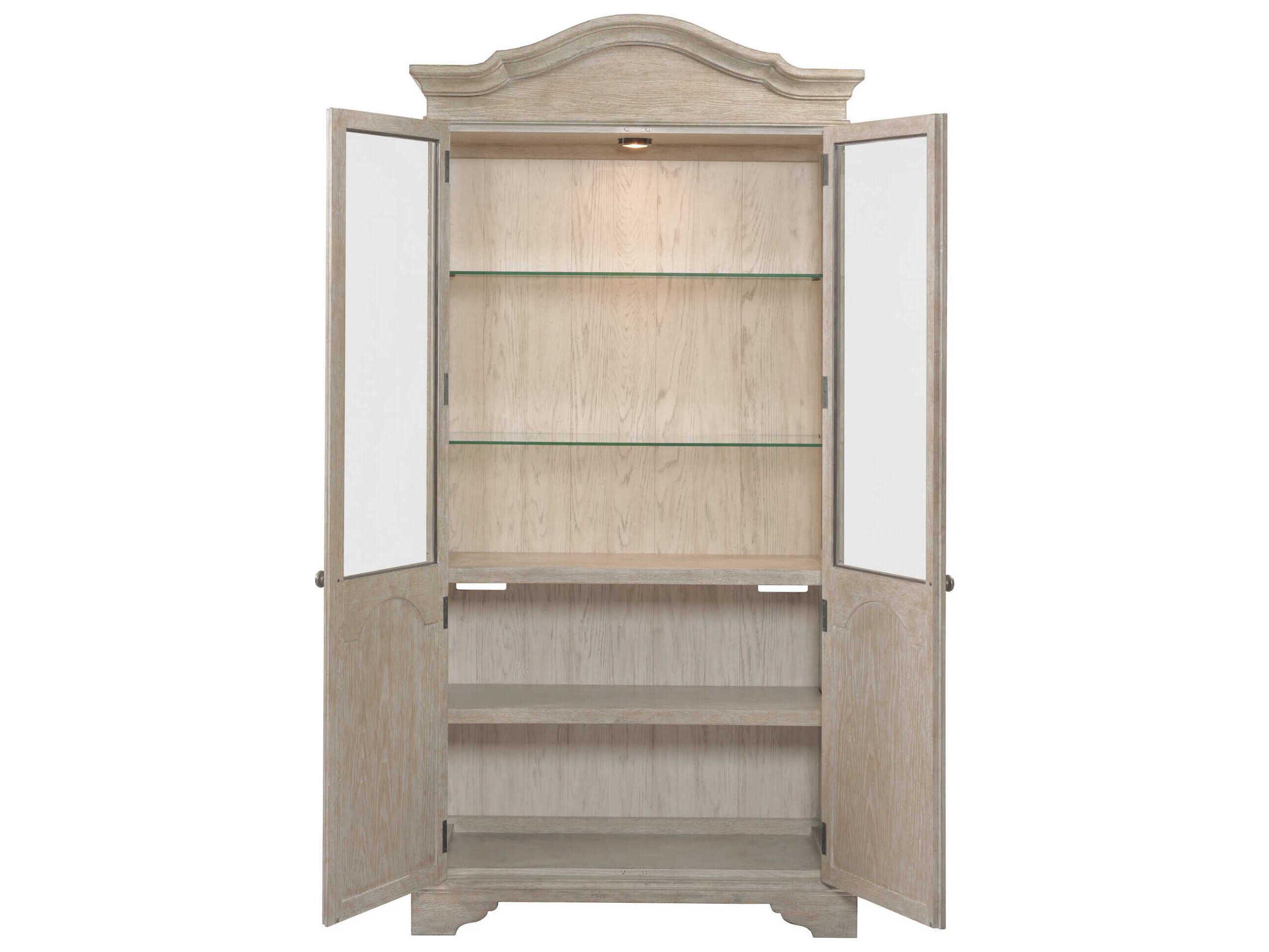 American Drew Cambric Display Oak Wood Breve Display Cabinet