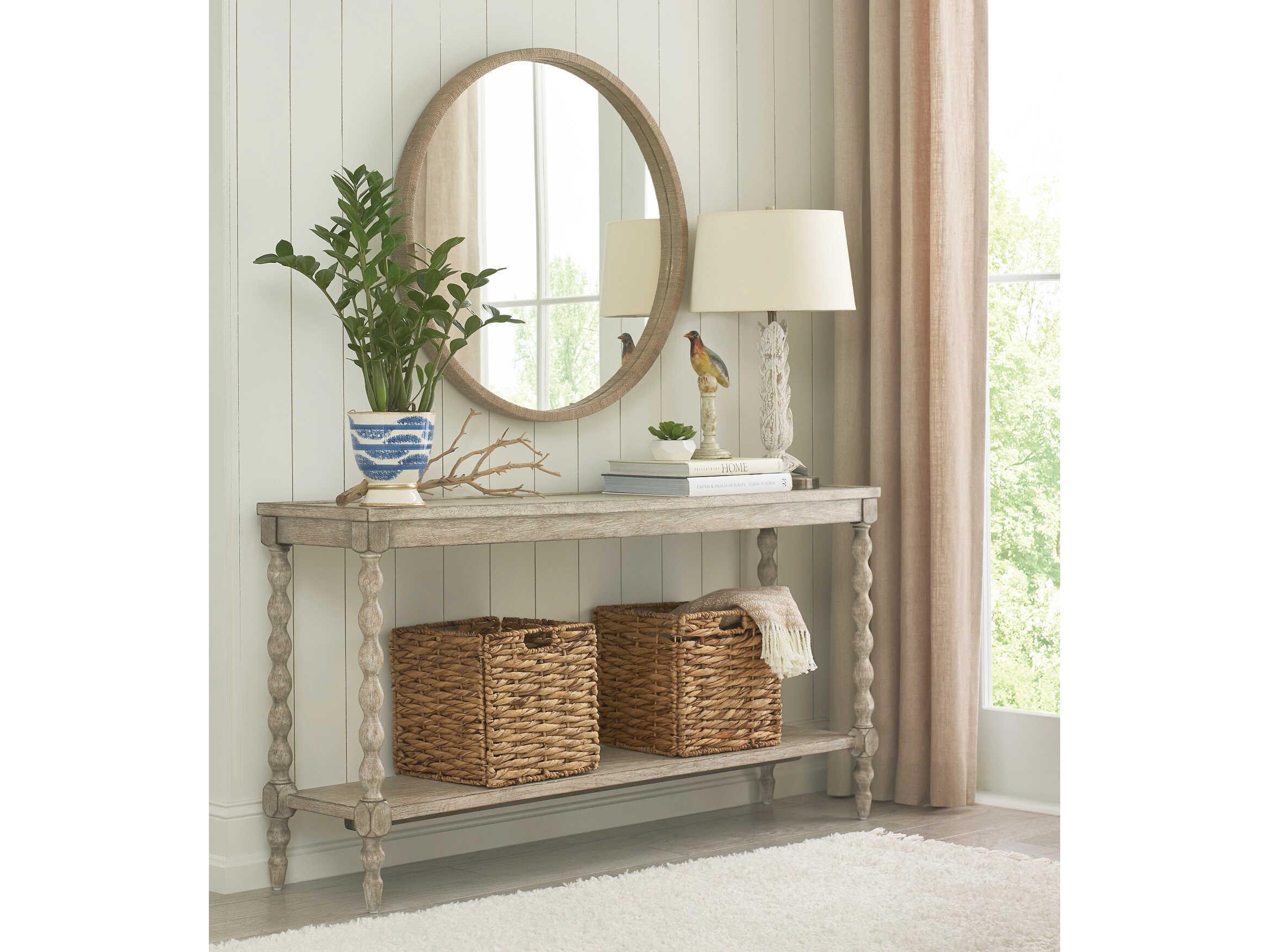 American Drew Cambric Batiste Rectangular Wood Breve Console Table