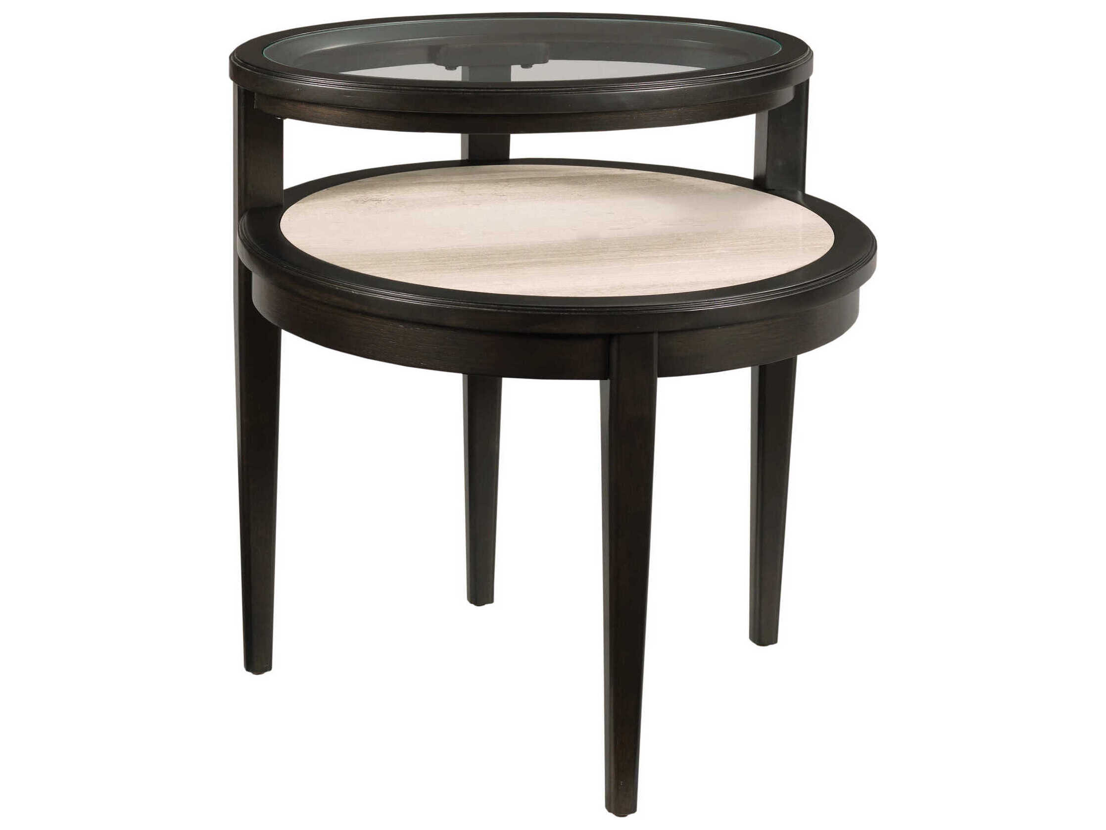 American Drew Encore Showcase Oval Glass End Table